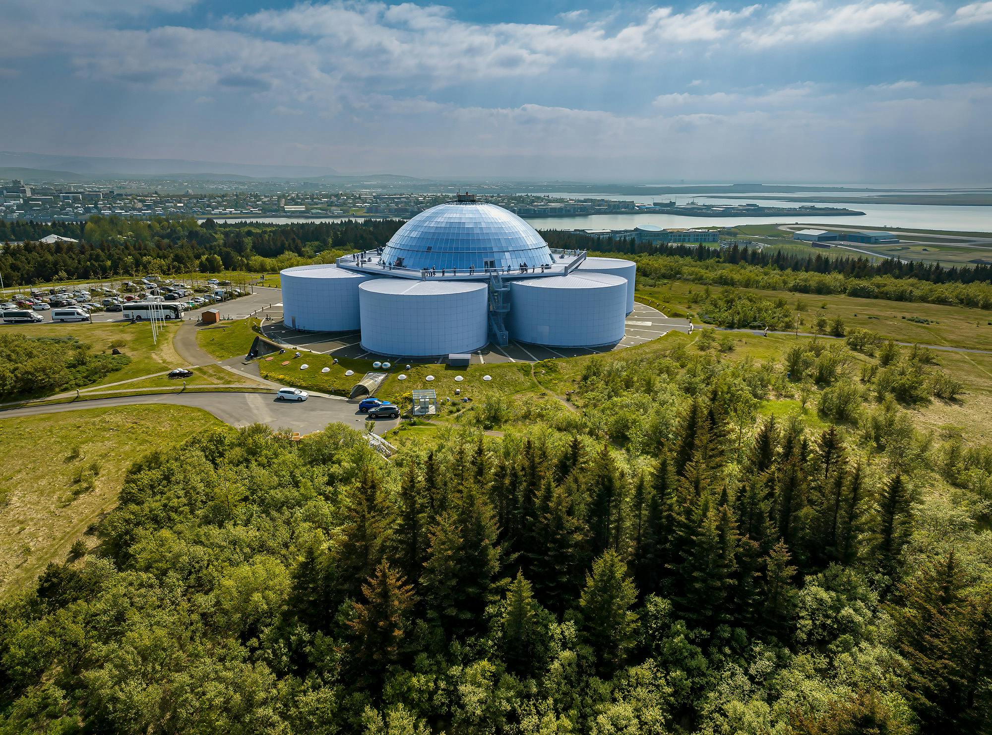 Perlan in the middle of forest