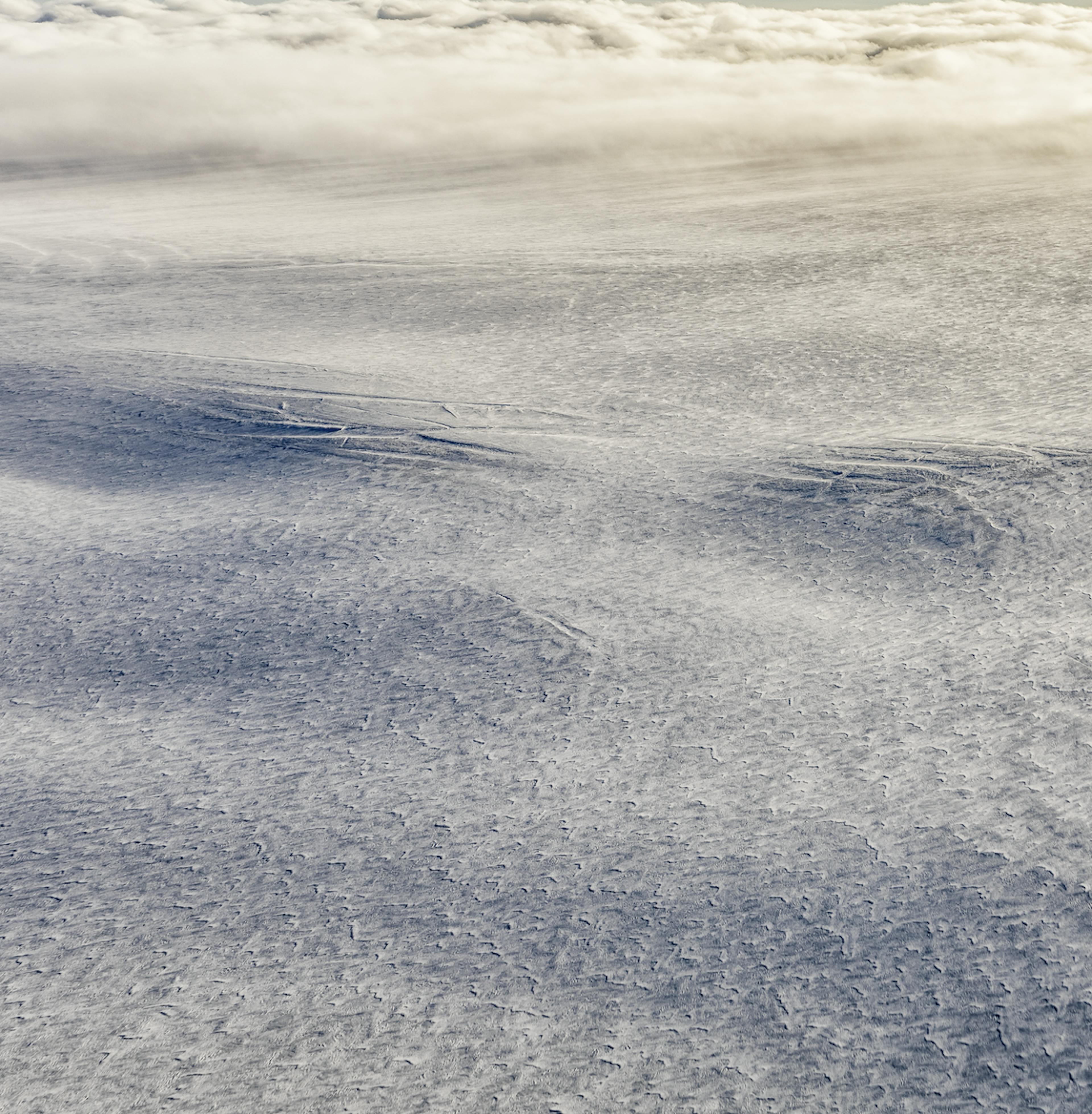 aeriel view of a glacier