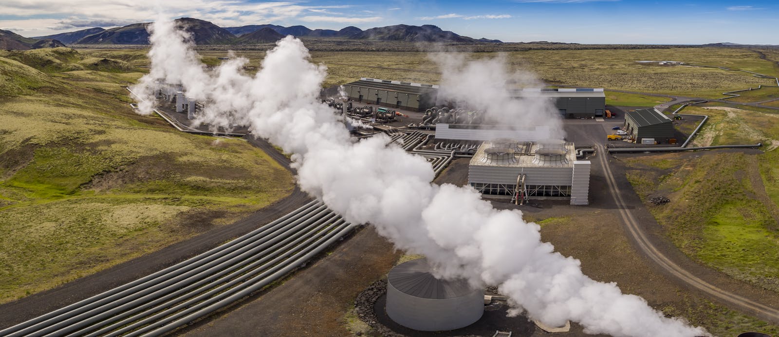 steam coming from a geothermal energy plant in Iceland