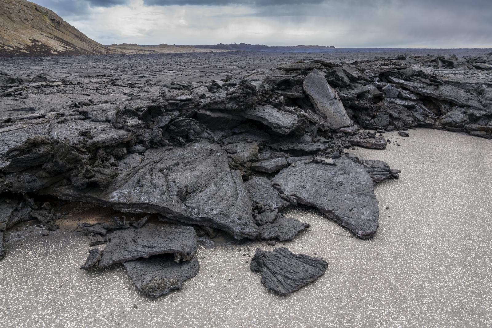 cold lava on road