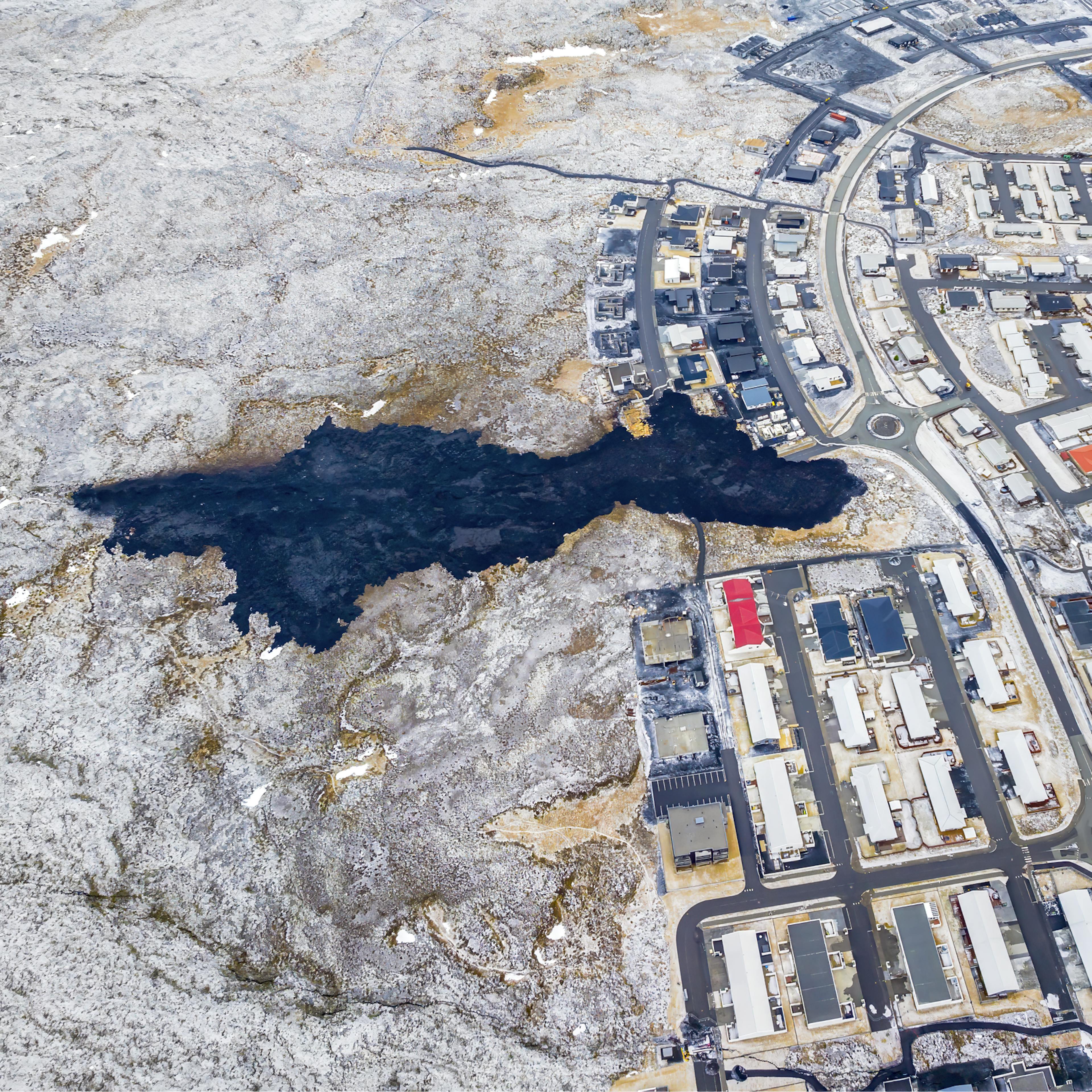 Cold lava in Grindavík