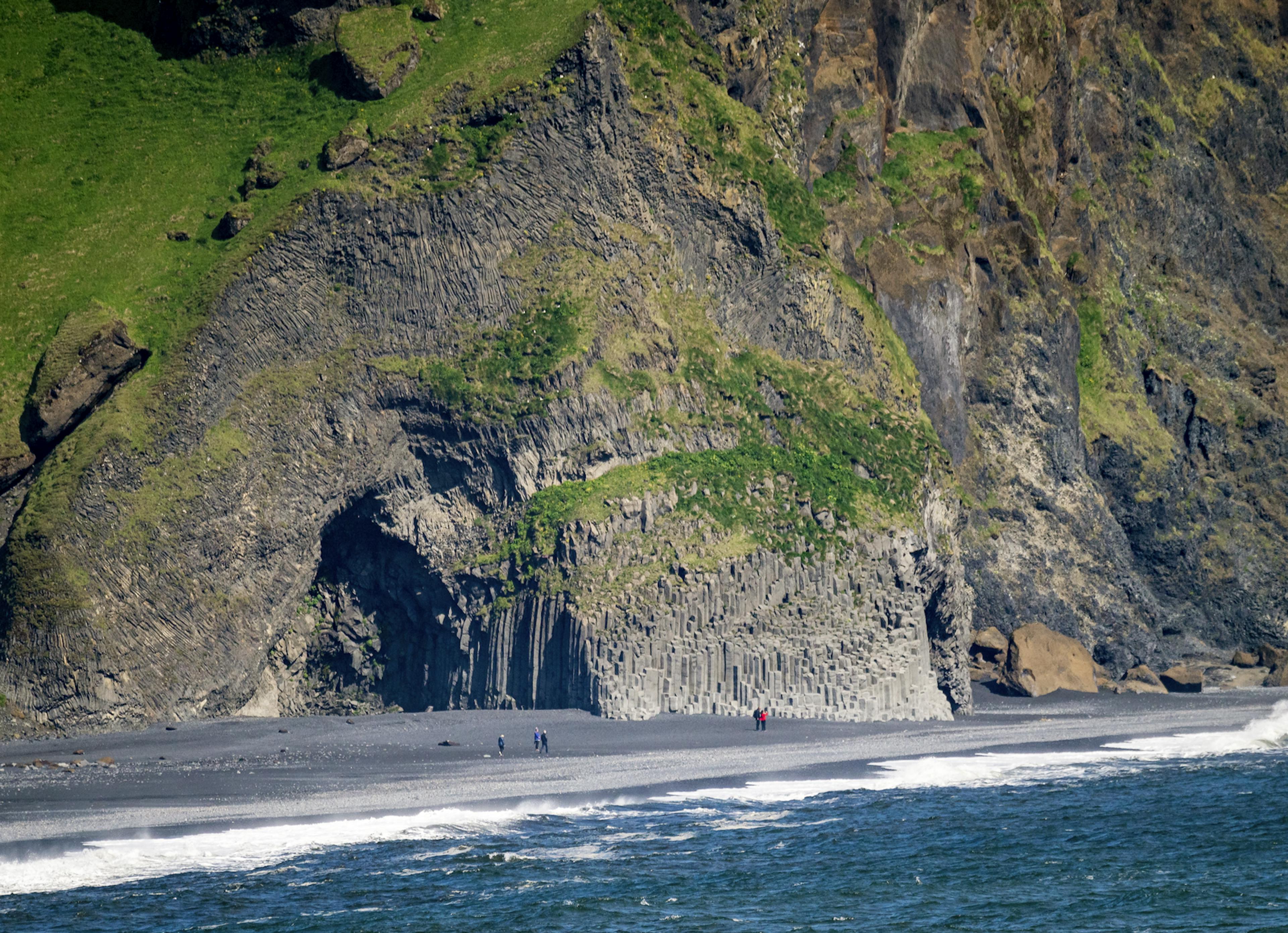 Black sand beach at reynisfjara