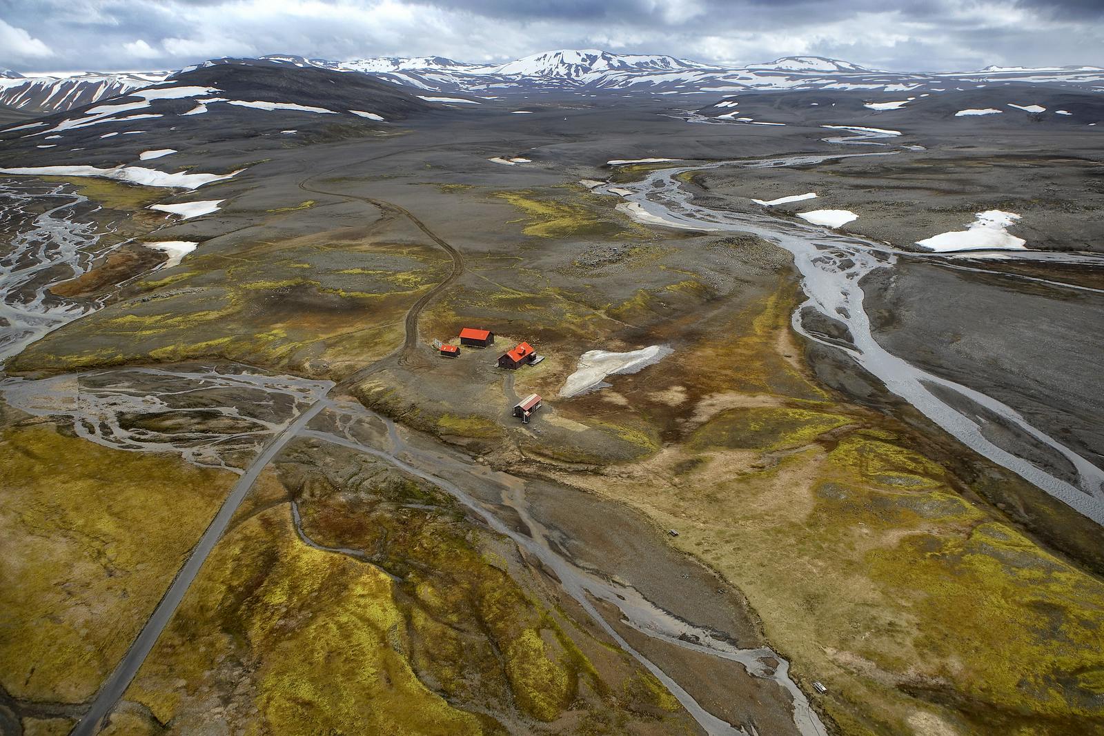 Sprengisandur highland iceland route with house
