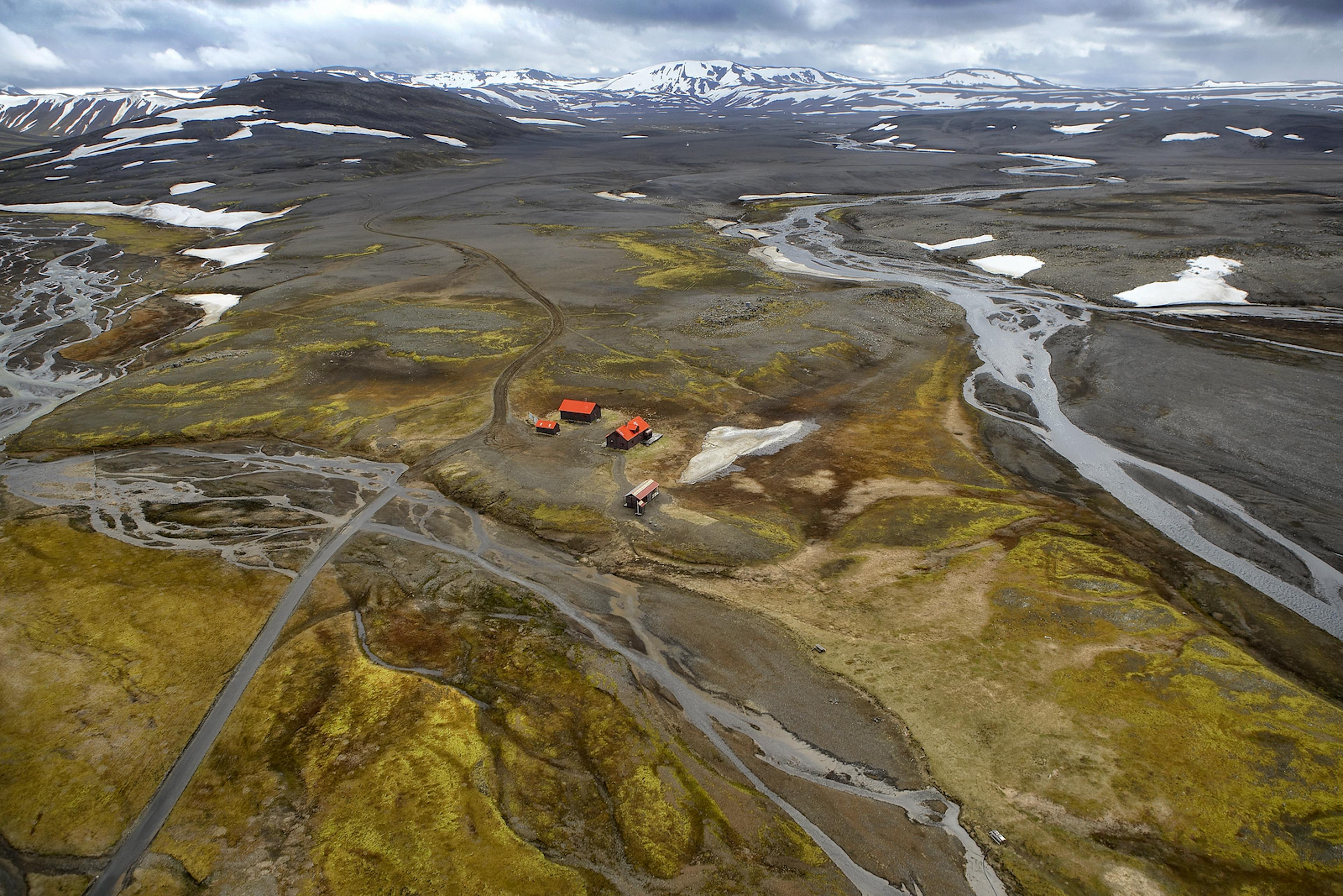 Sprengisandur highland iceland route with house