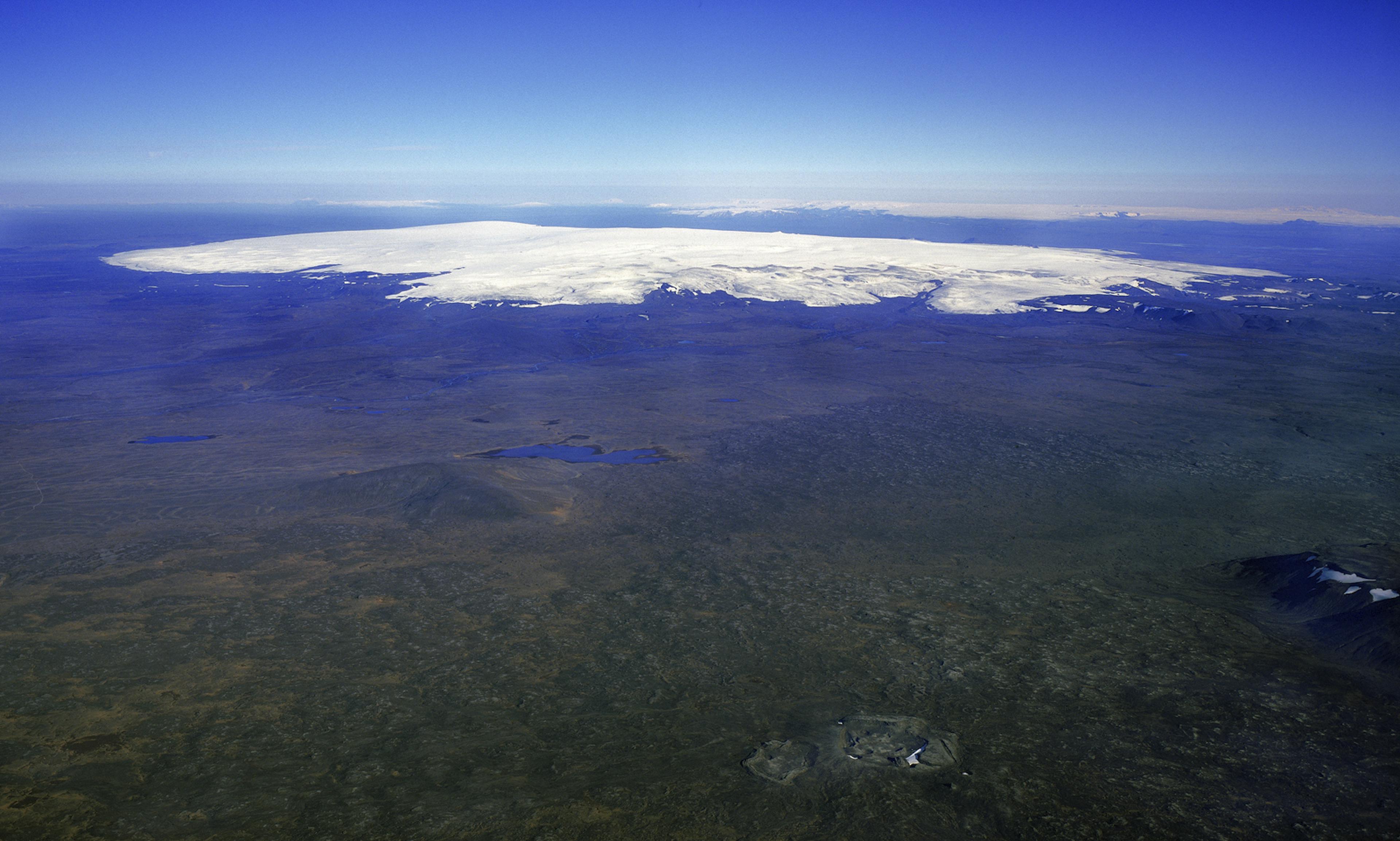 Hofsjökull by aerial view
