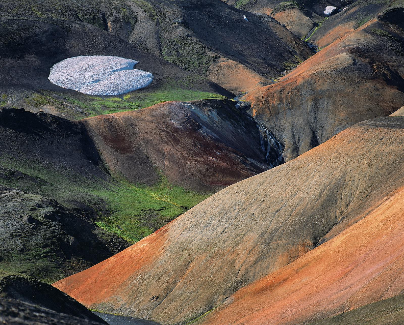 Torfajökull with red and greenery