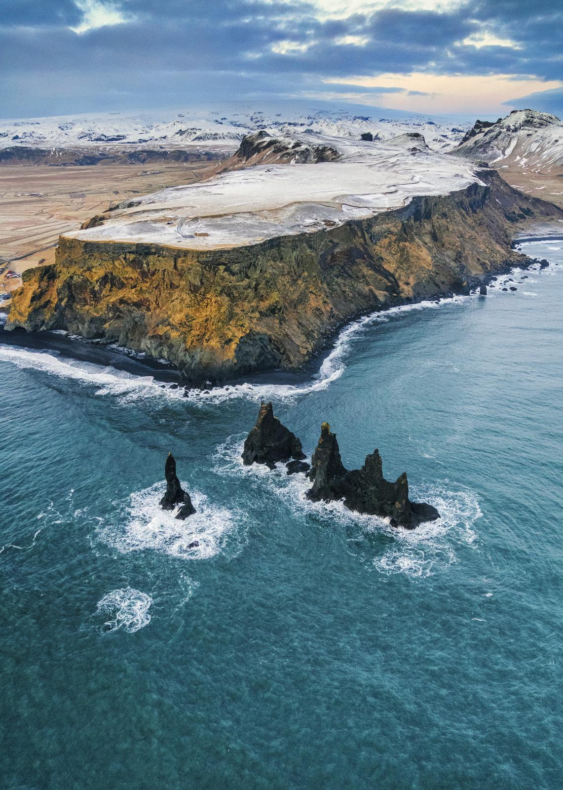 Bright ocean at the black sand beach