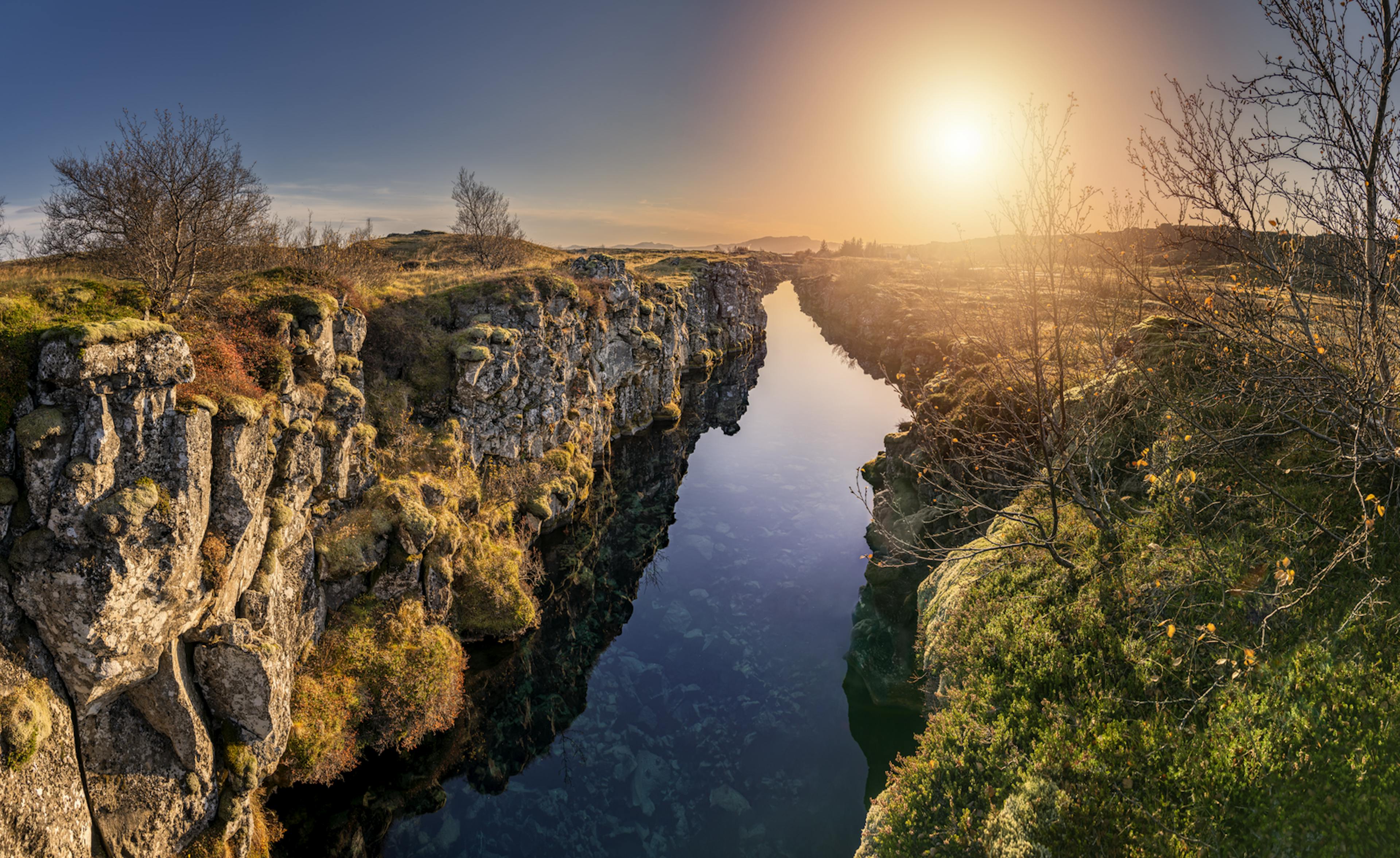 Tectonic plate divide in Iceland