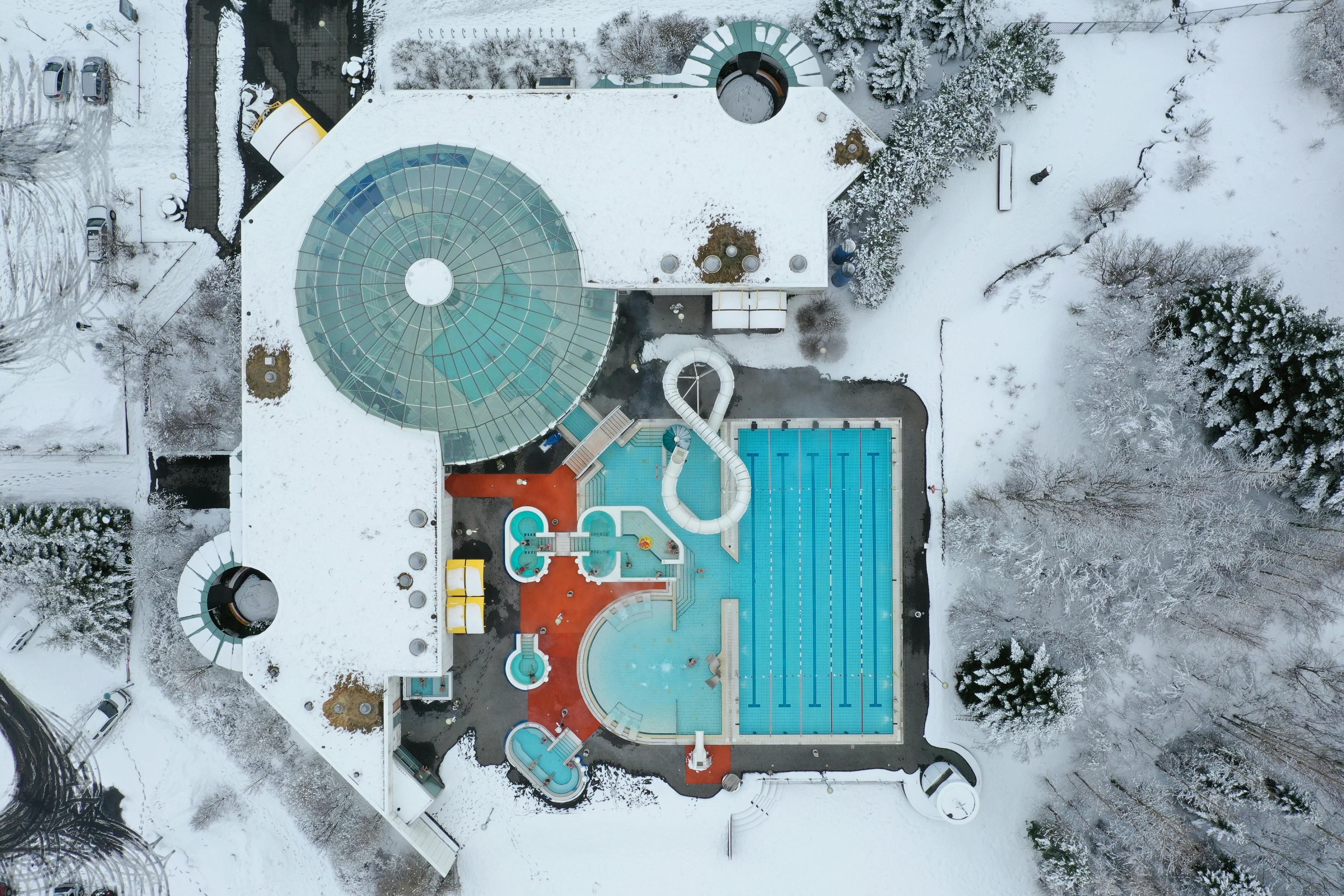 Geothermal Pool In Reykjavik in December