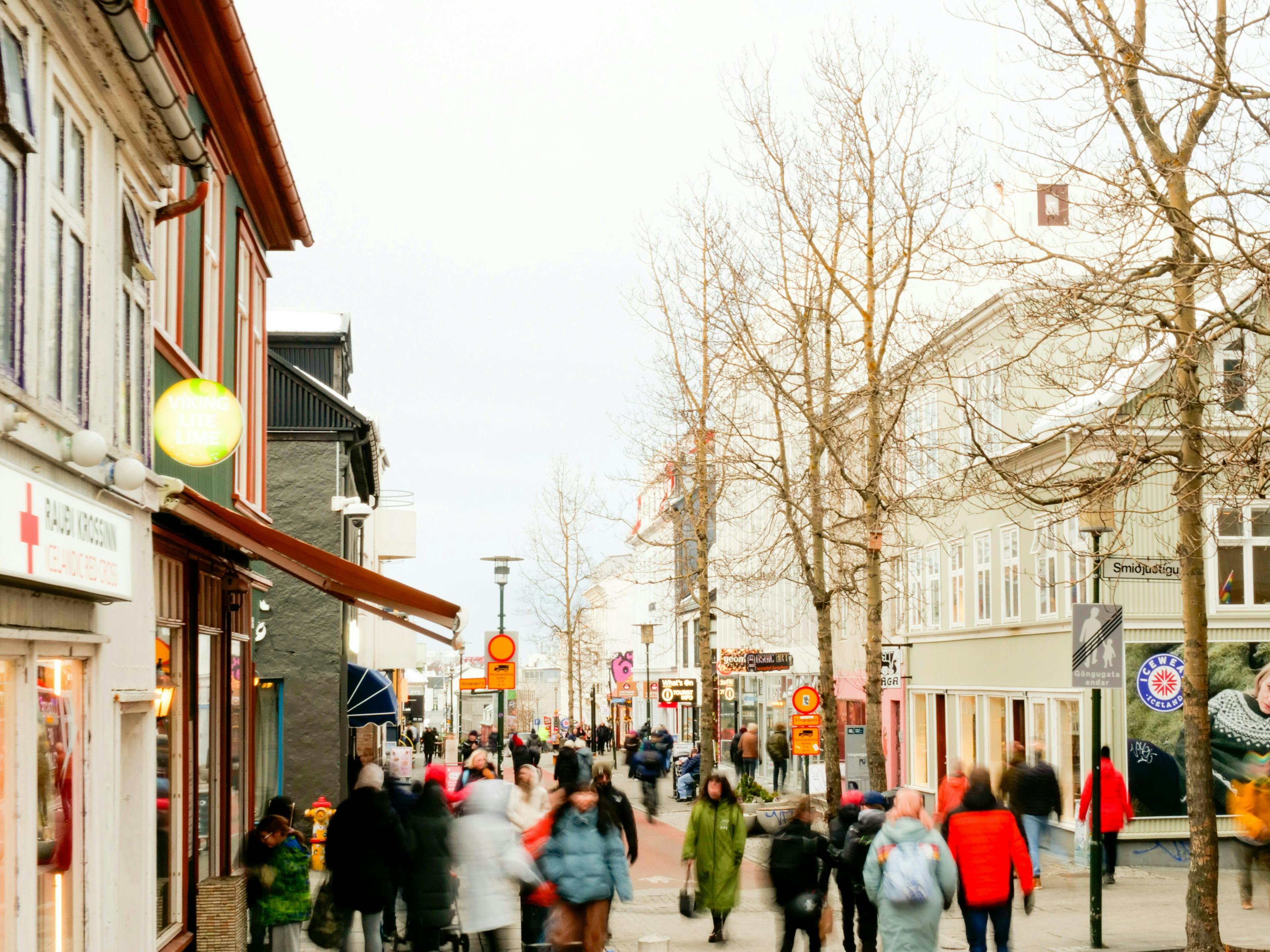 Laugarvegur Street in Downtown Reykjavík