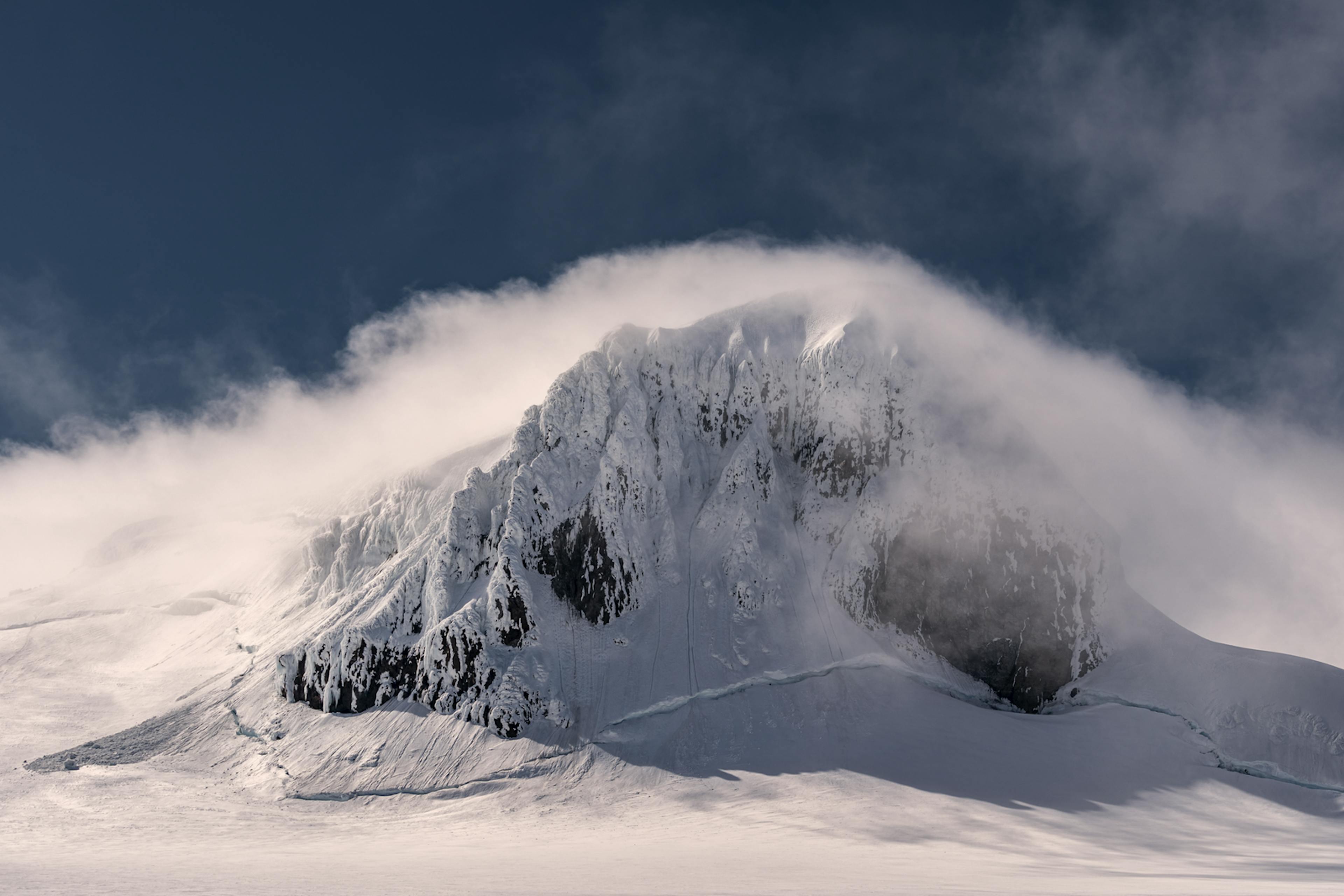 Hvannadalshnúkur with snow rushing off the peak