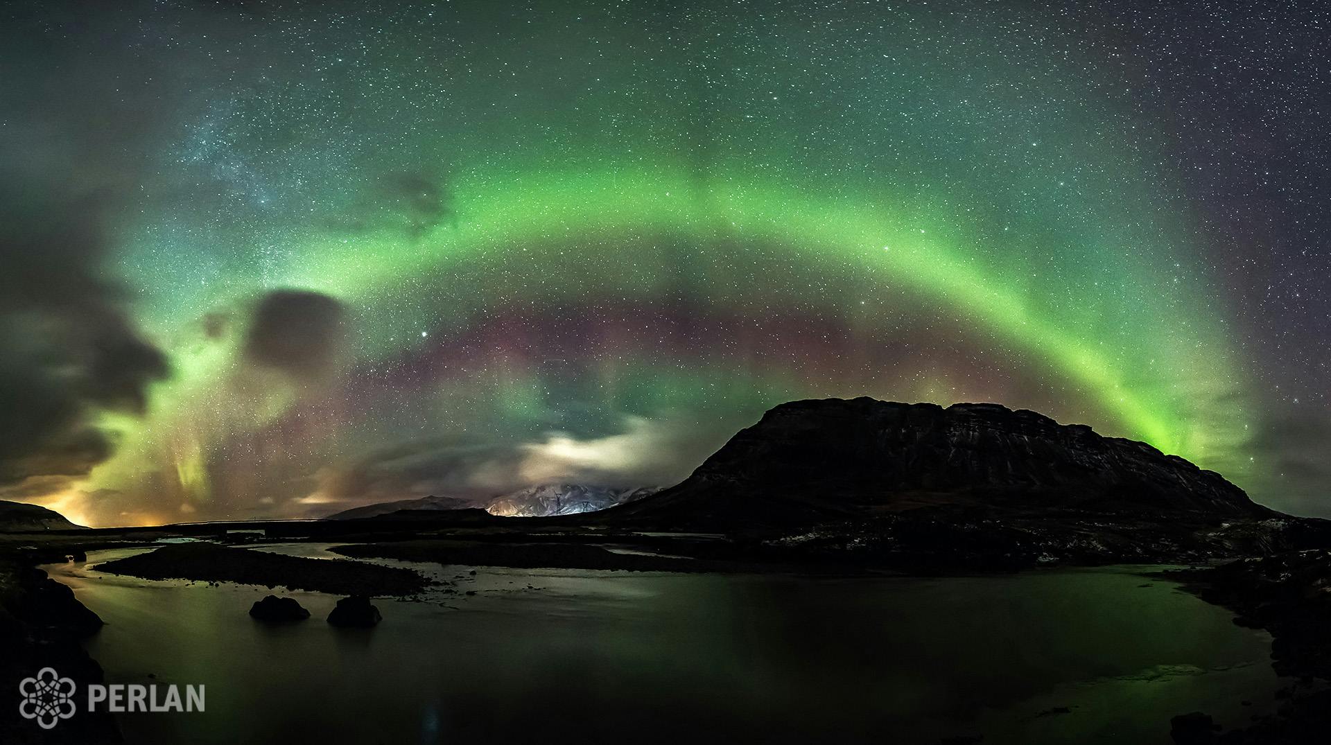 A shot from the northern lights show