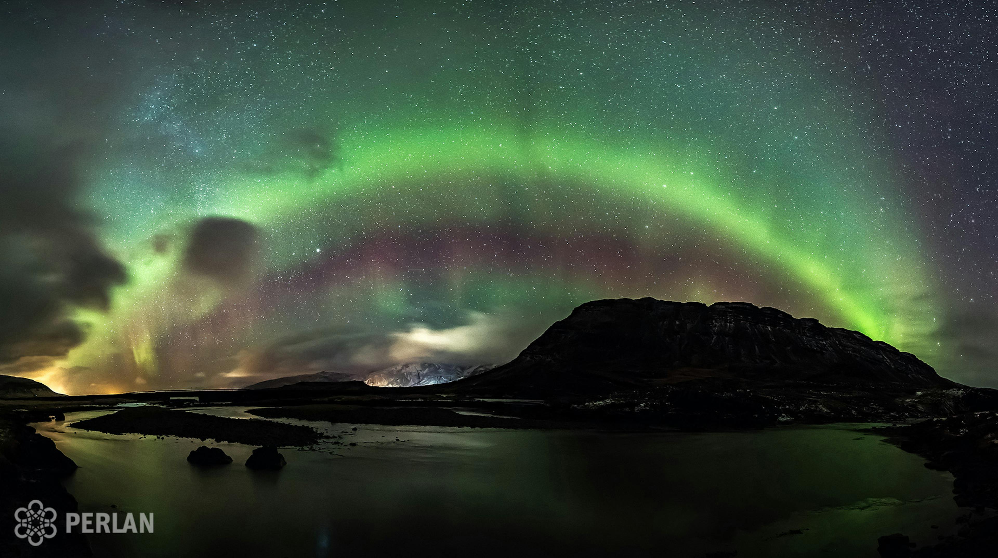 A shot from the northern lights show