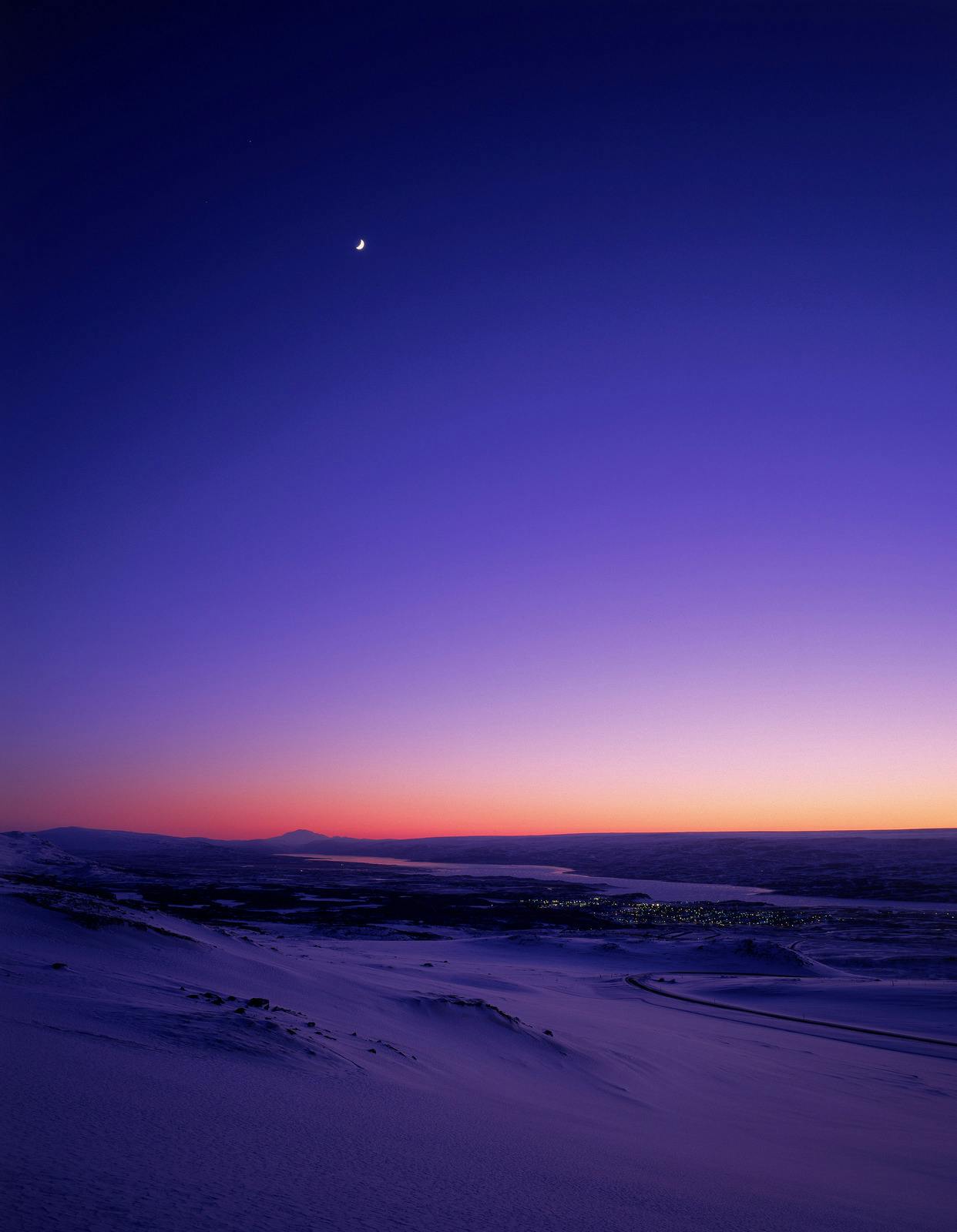 Sunset on Snæfell mountain