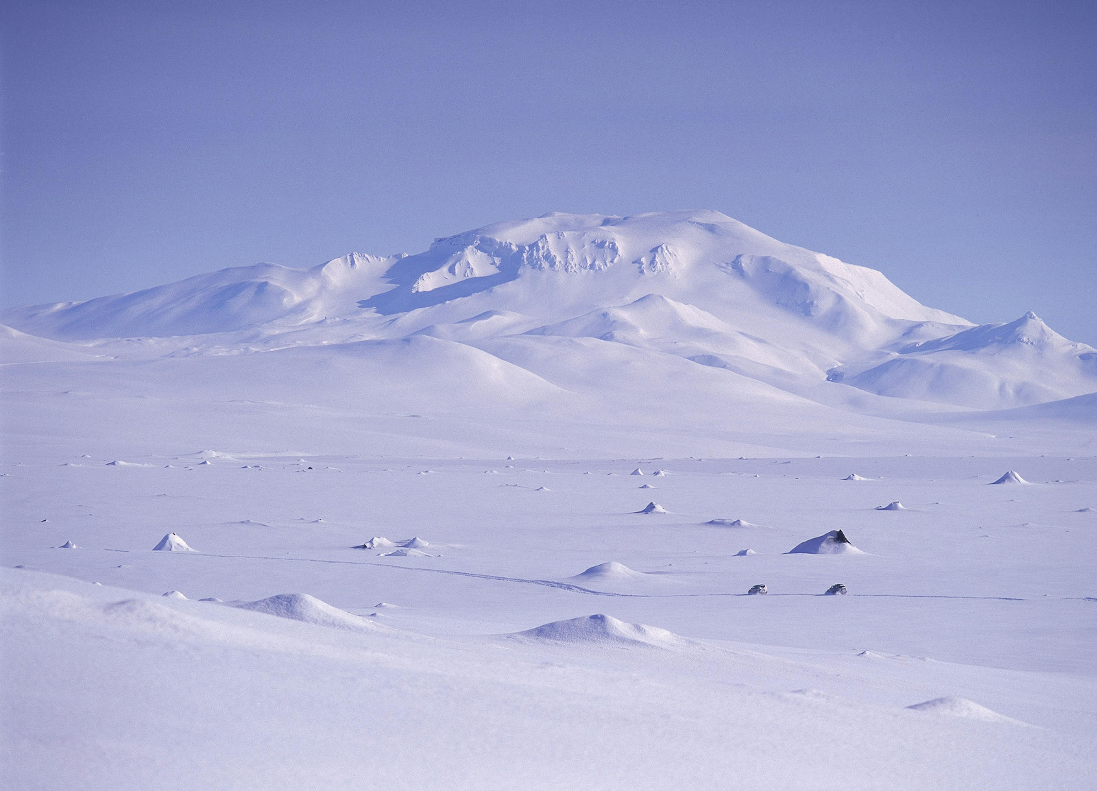 Snow covered Snæfell mountain in Iceland