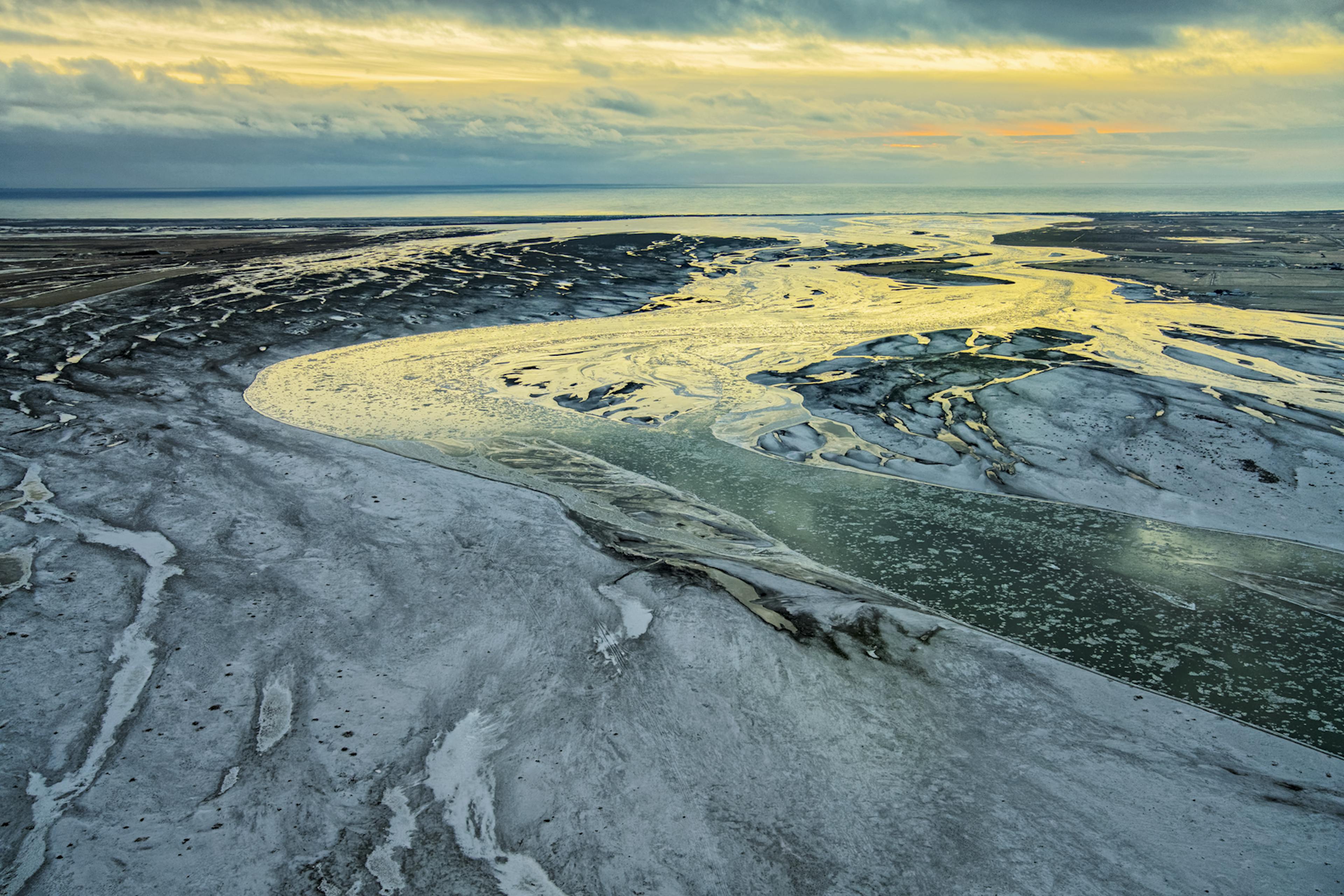 Thjorsa river in Iceland in winter