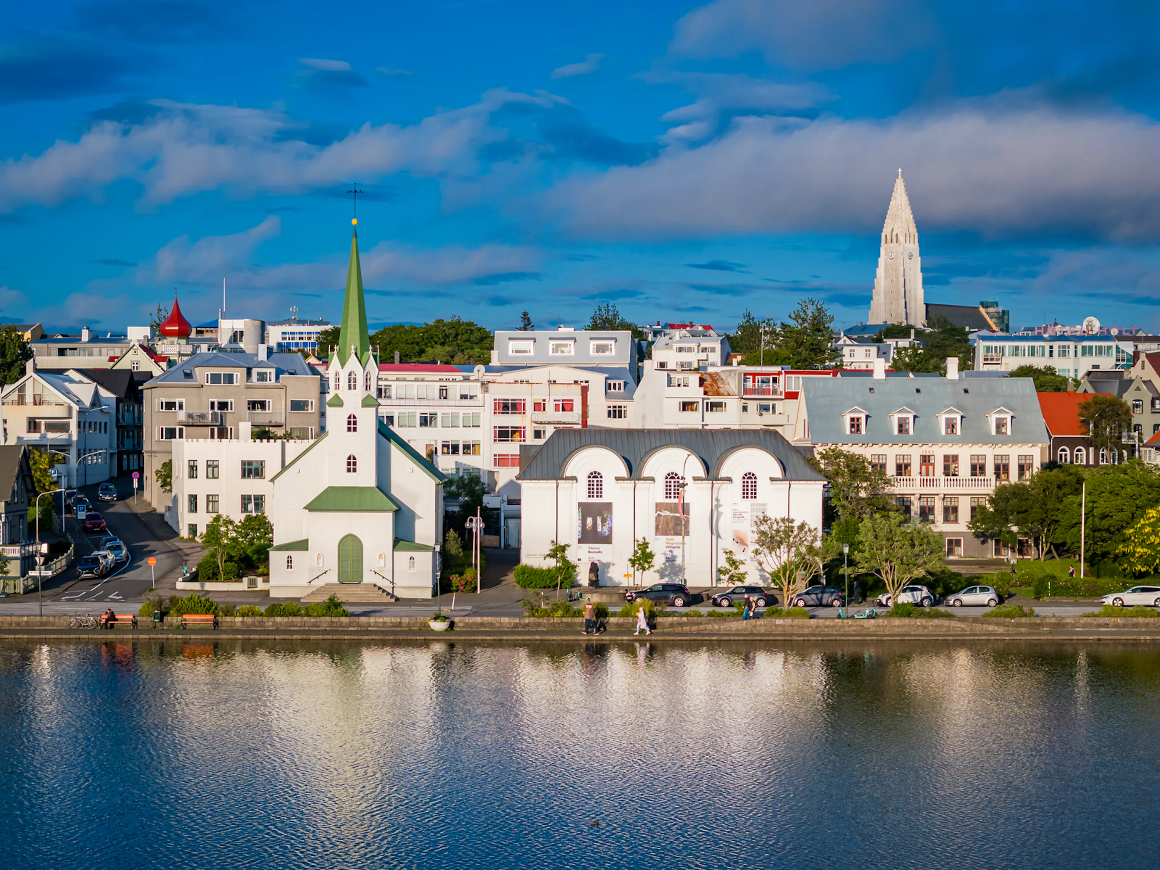 National Gallery of Iceland summer across the Tjorn 