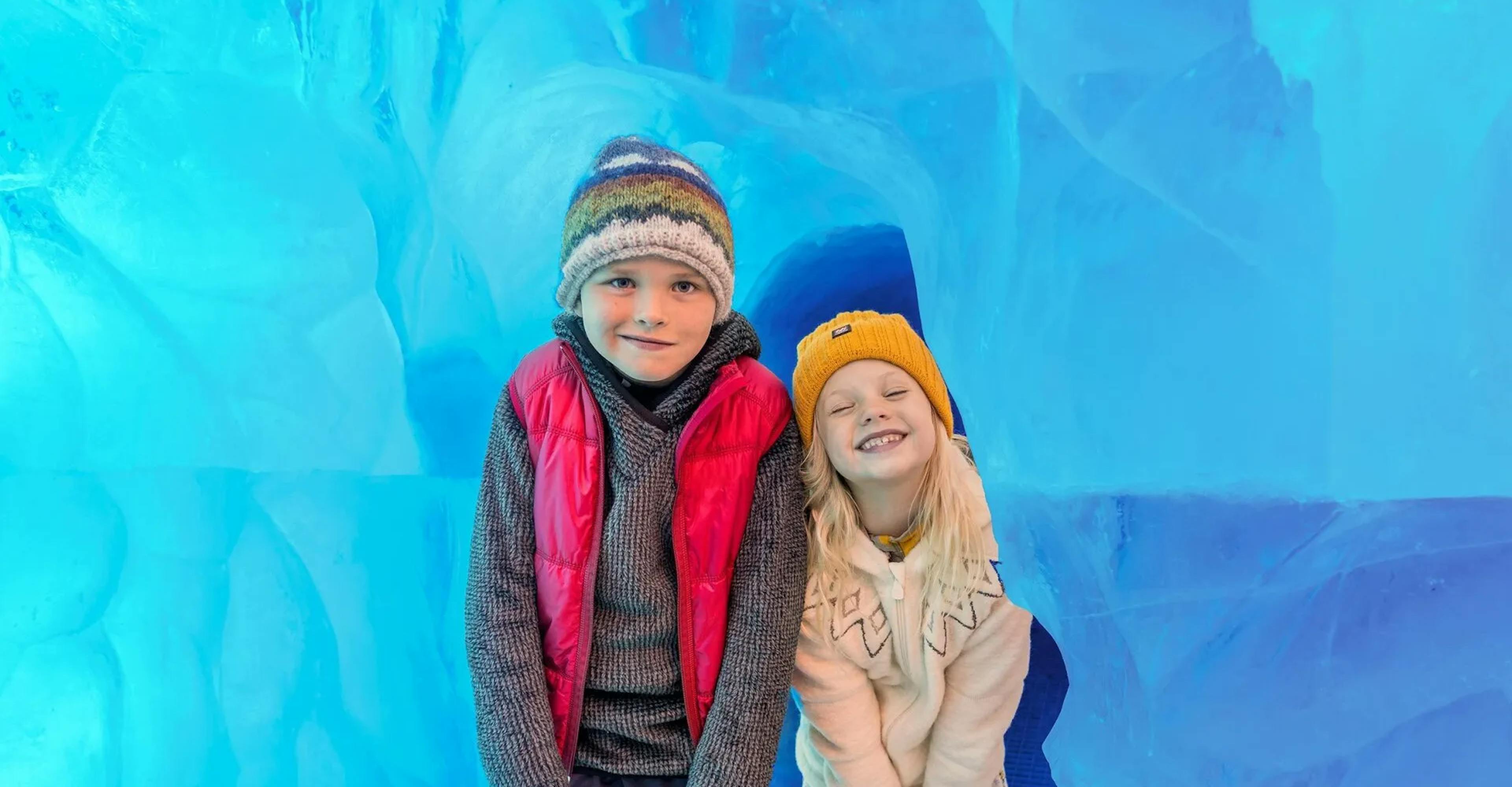 Kids in Perlan Ice Cave