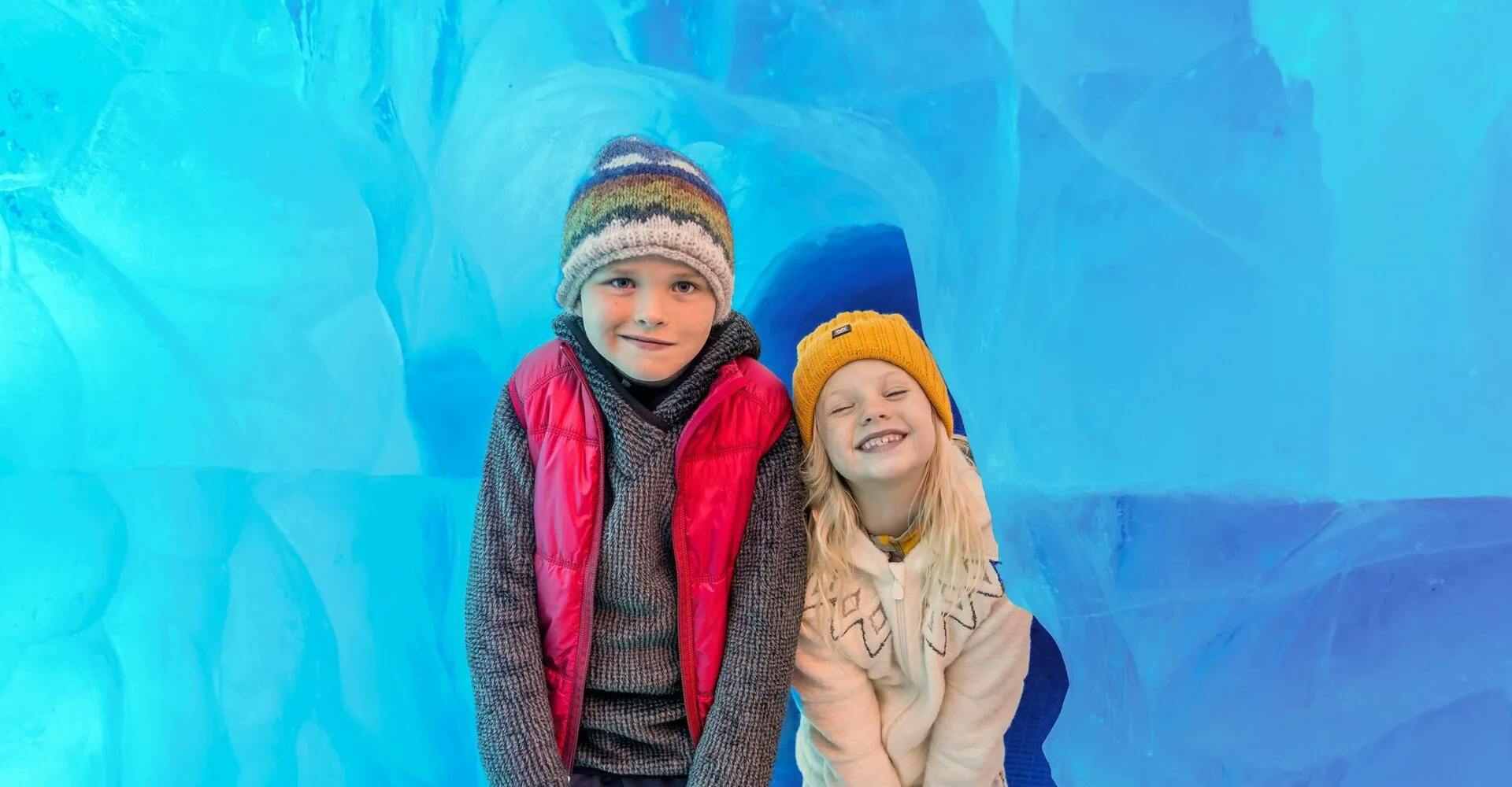 Kids in Perlan Ice Cave