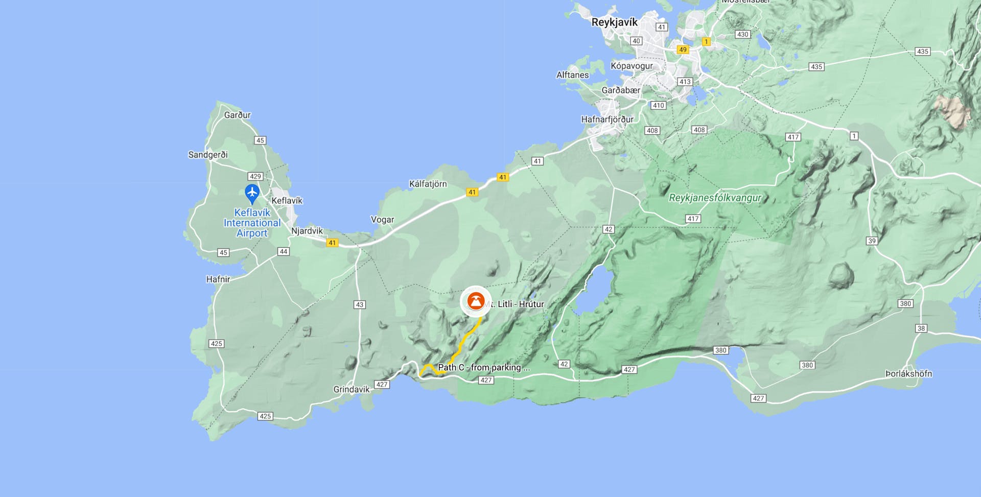 Location of the eruption