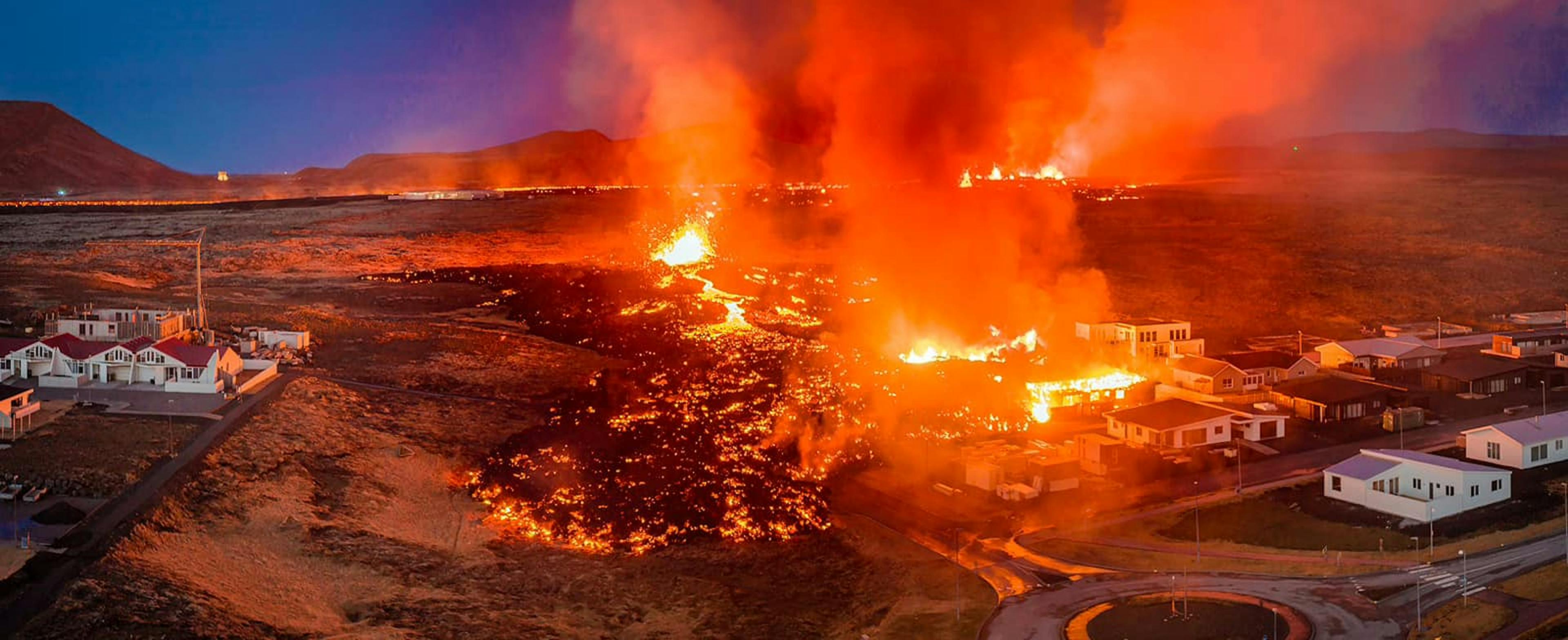 Erupción en Grindavík enero 2024