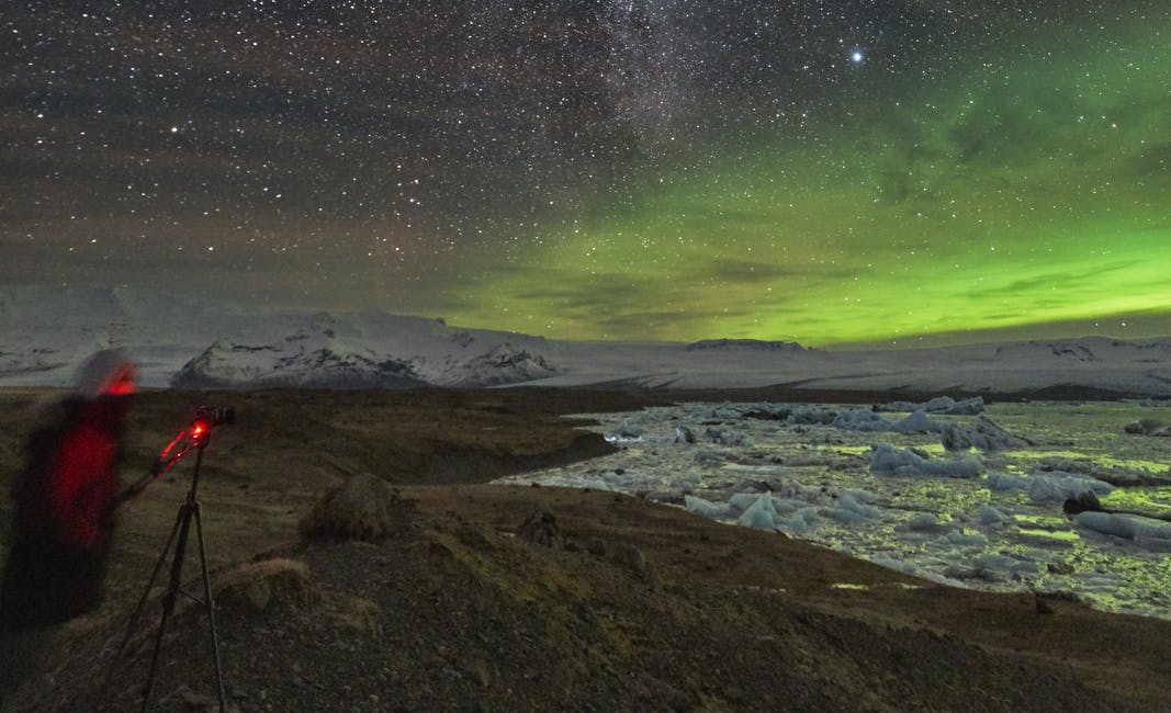 Northern lights at Fjallsarlon