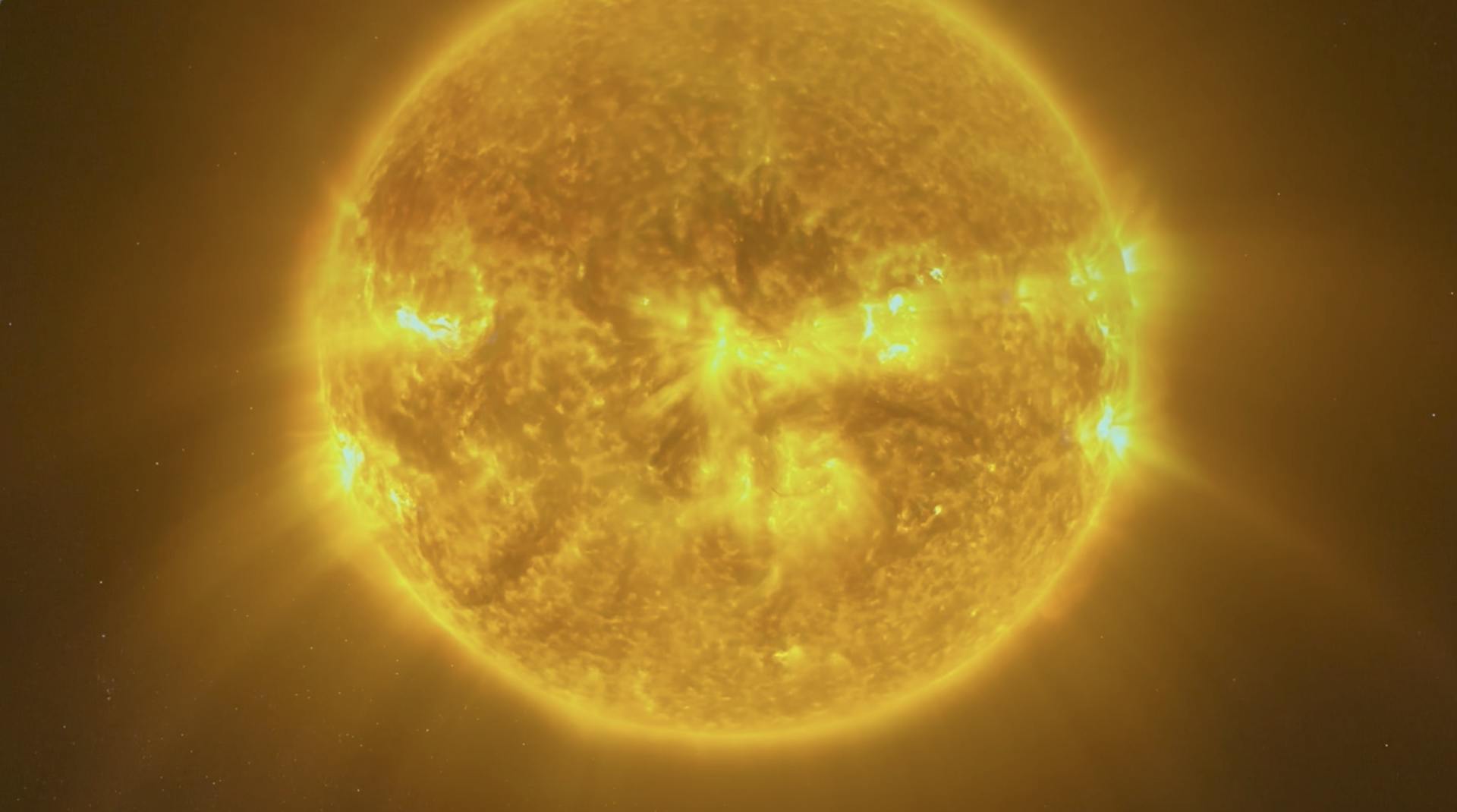 Solar activity as depicted in the Arora film at Perlan museum