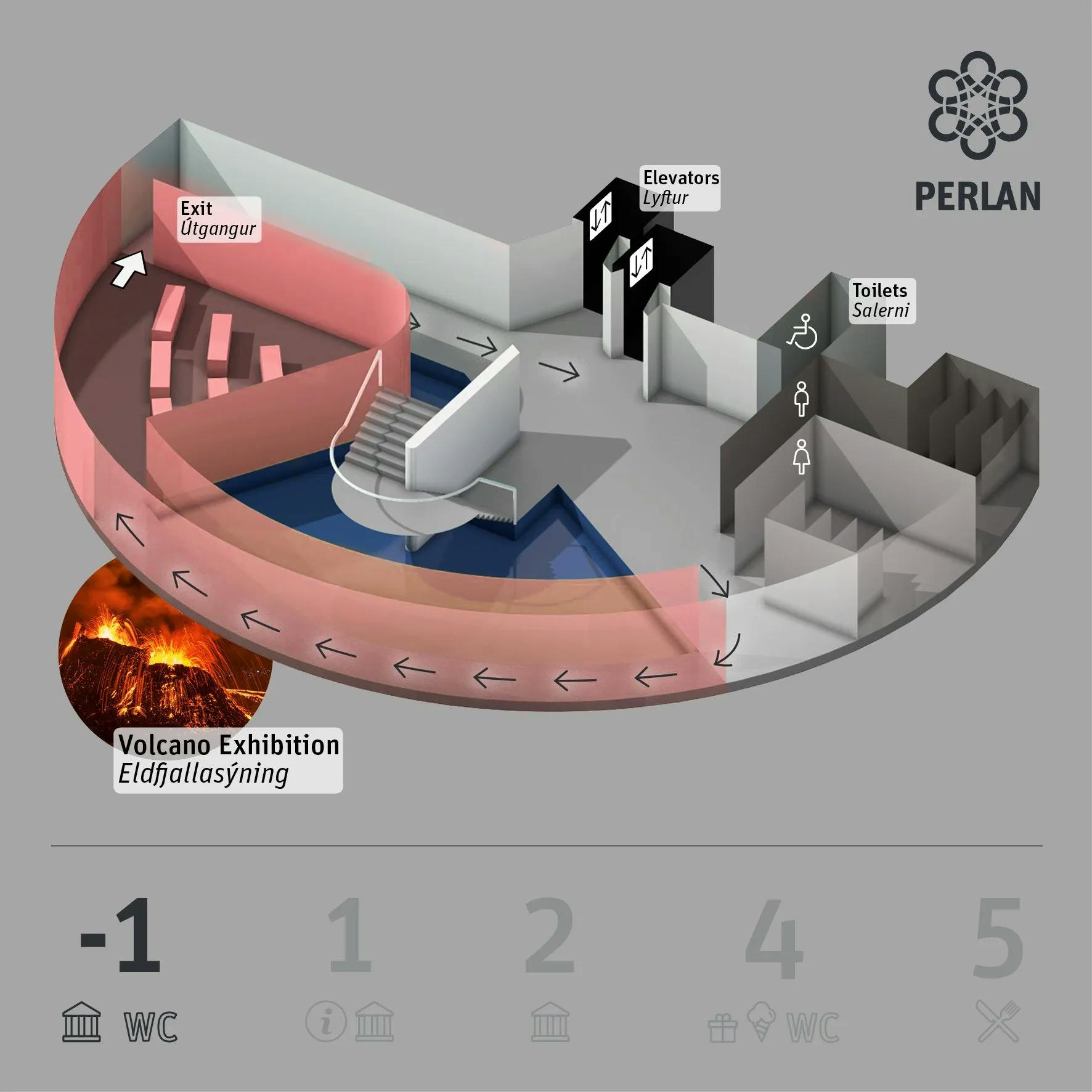 Map of Perlan basement