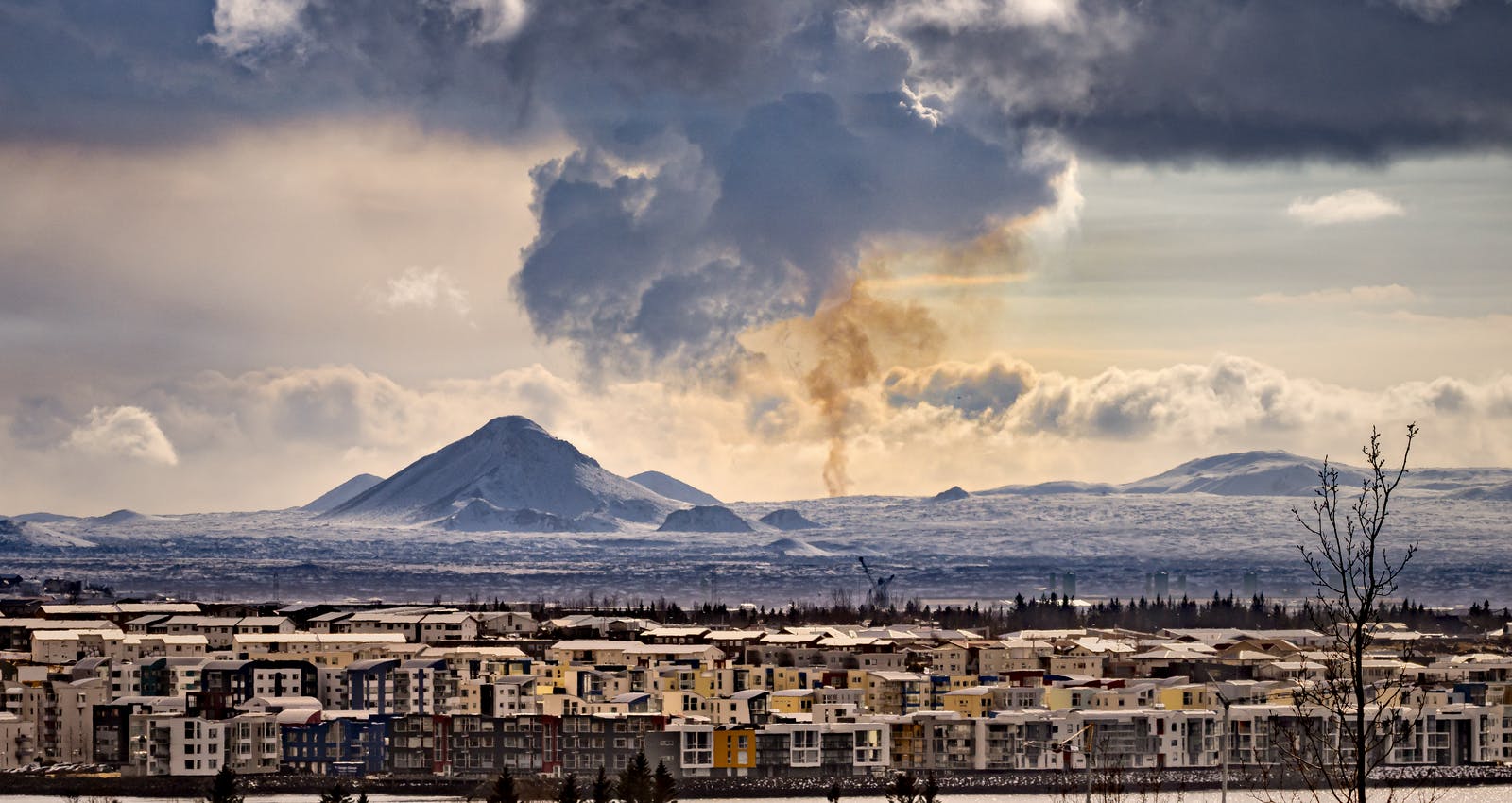 Reykjavik and Mount Keilir in the background