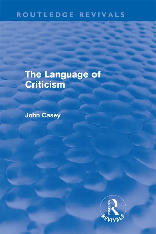 The Language of Criticism book cover