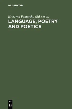Language, Poetry and Poetics book cover