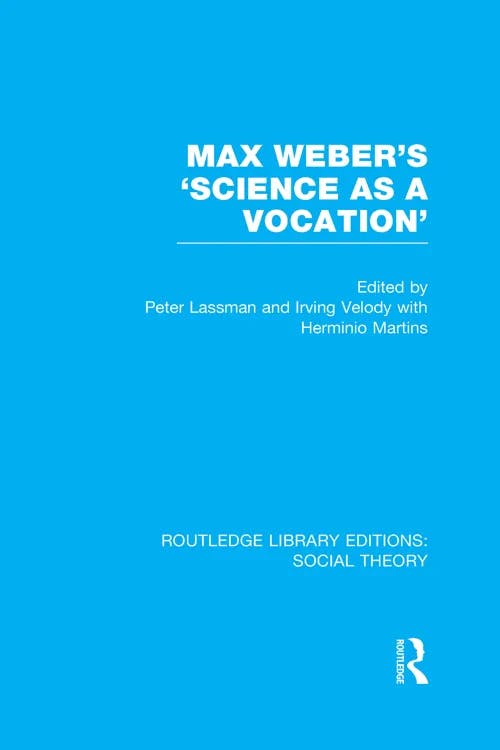 Max Weber's 'Science as a Vocation' book cover