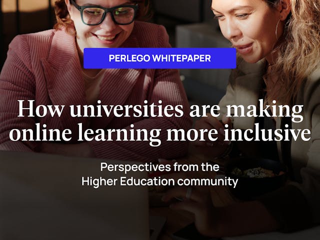 banner with header text and background image with two people around a laptop