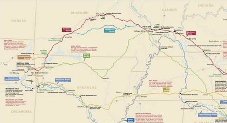 National Park Service Trail of Tears map