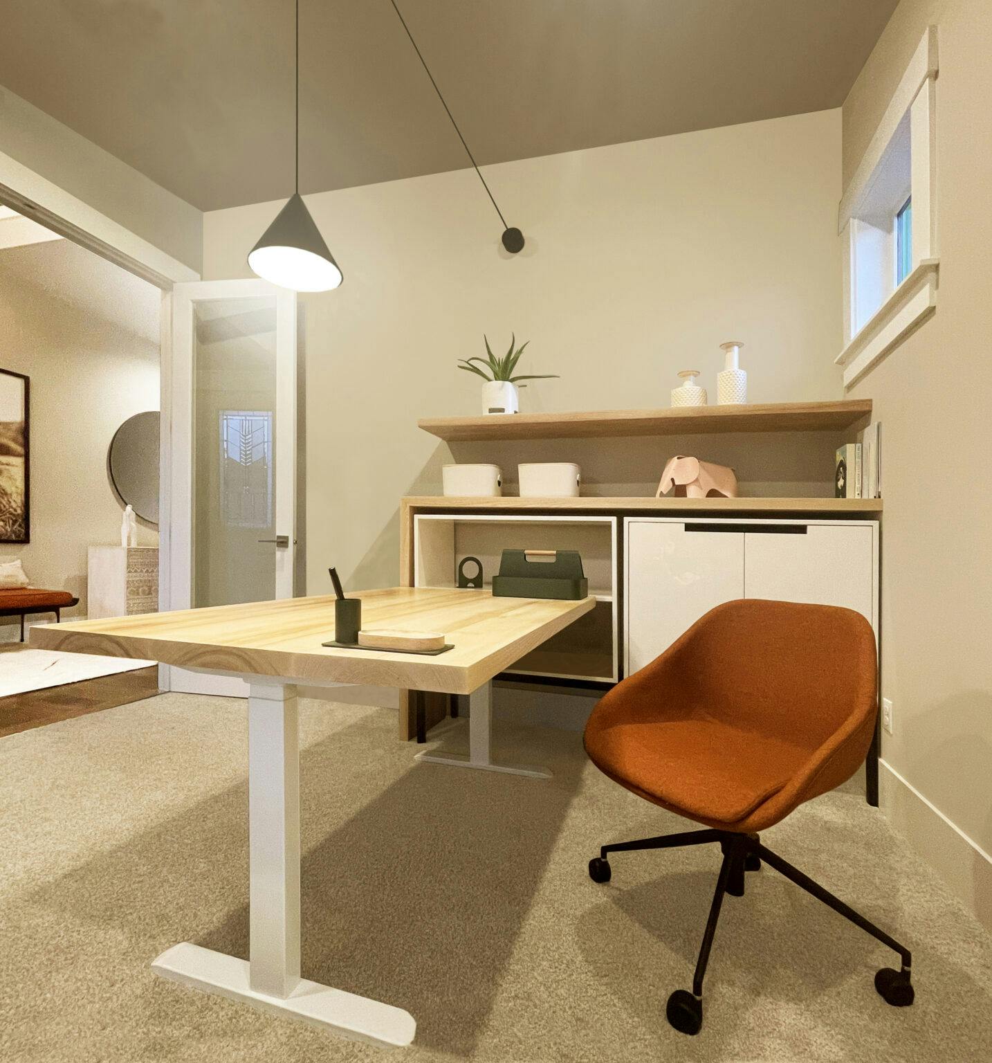 Home office with entryway