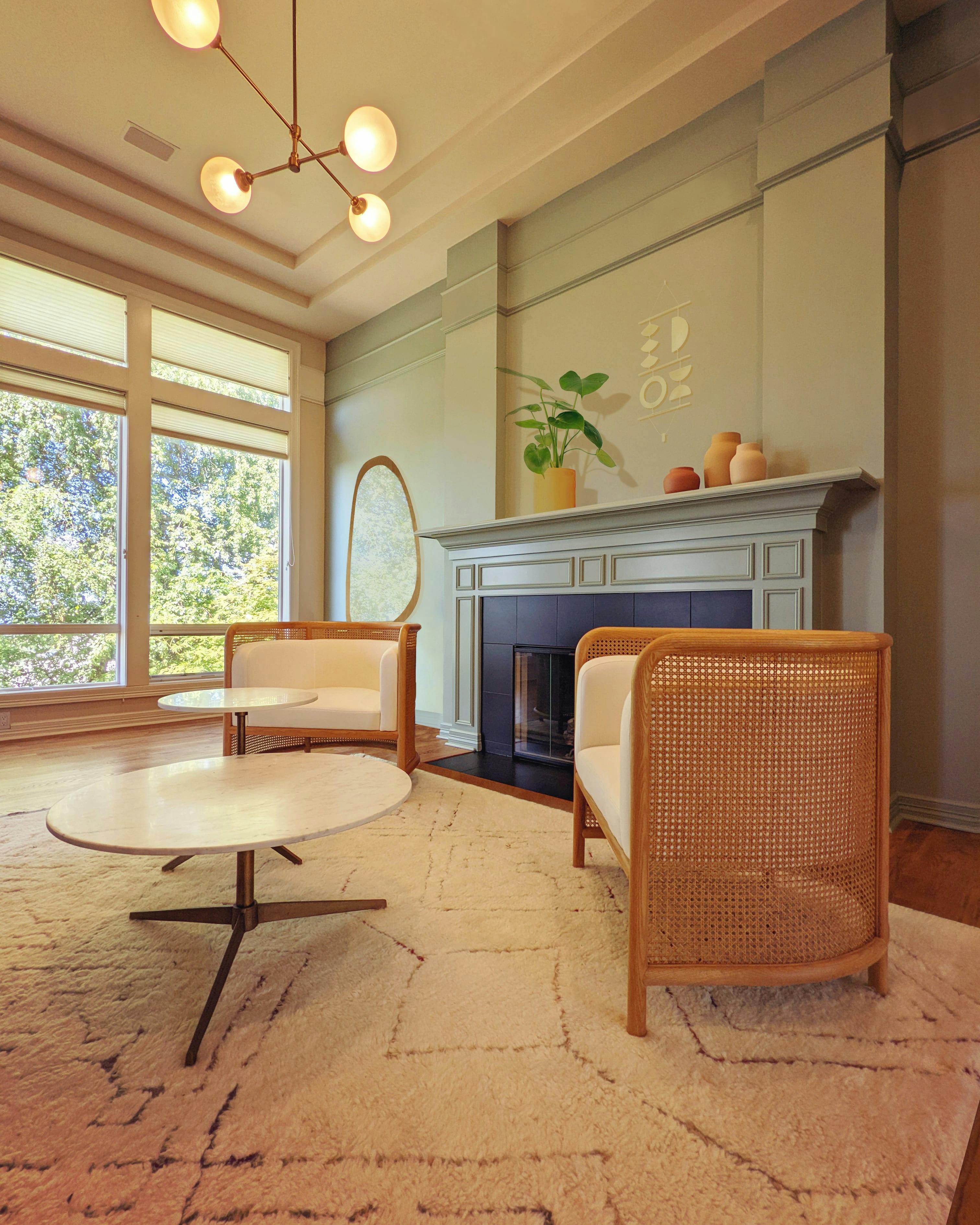 Living Room Design by Persimmon Design featuring Rattan furniture