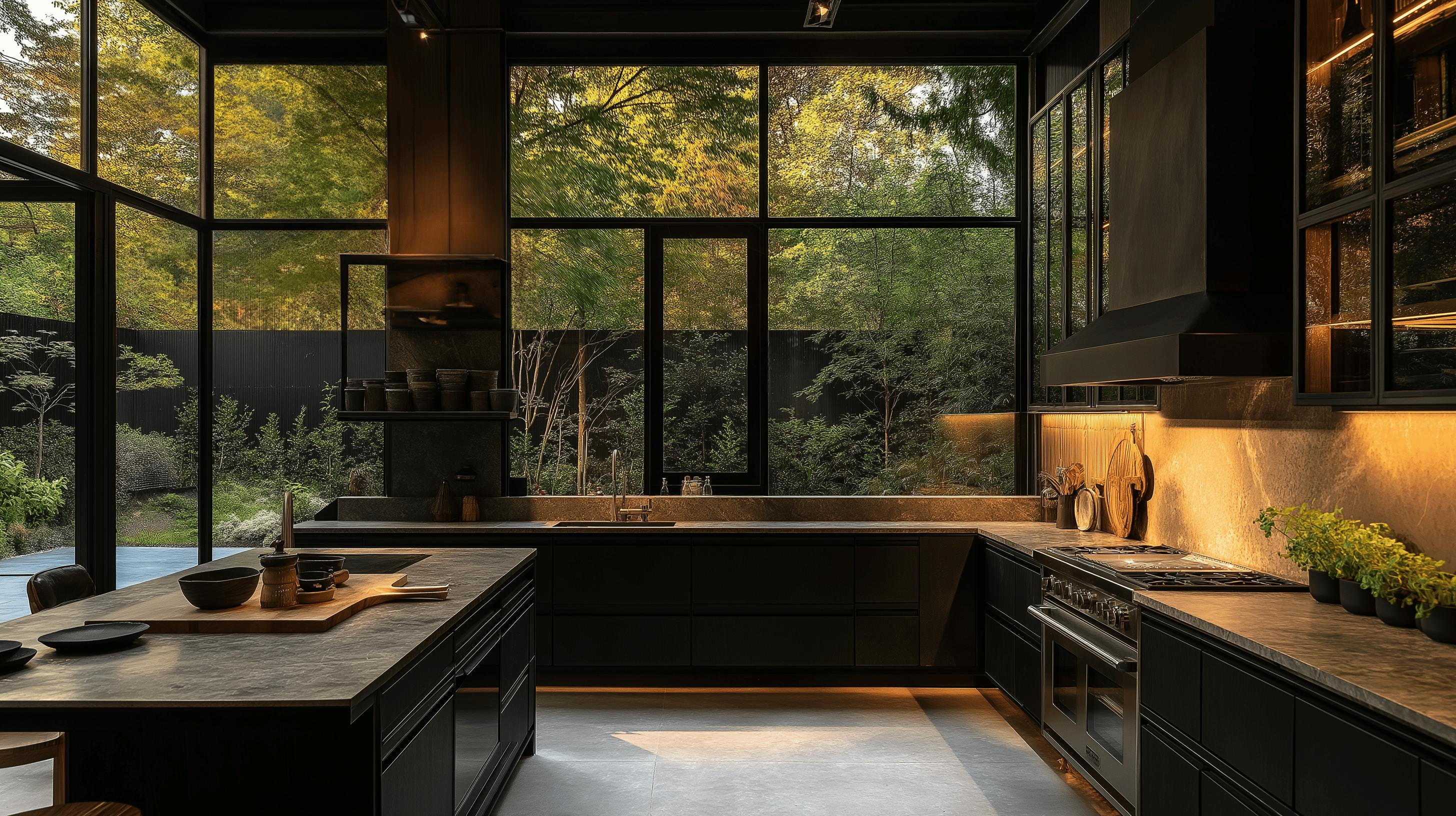 Rendering of kitchen designed by Persimmon Design featuring intelligent appliances