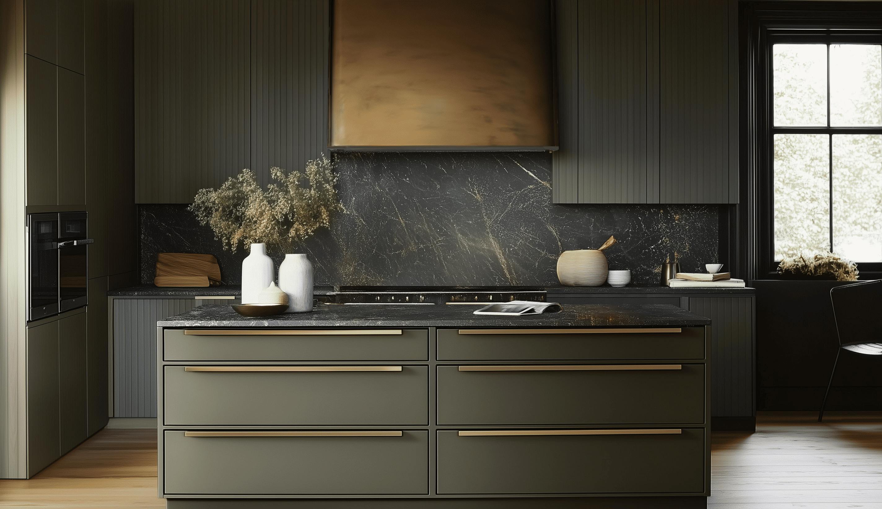 Rendering of kitchen designed by Persimmon Design featuring intelligent appliances