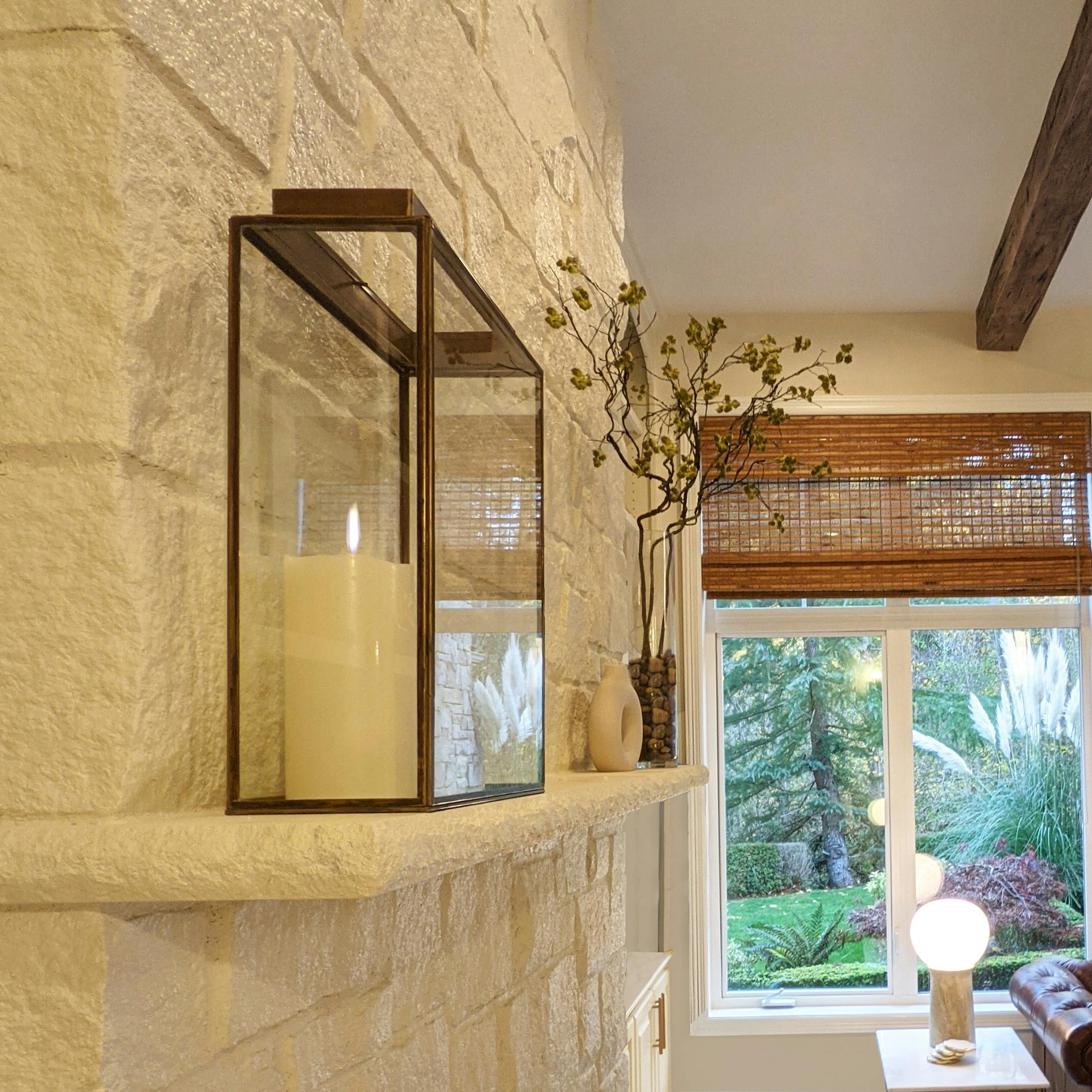 Rugged beauty of a brick fireplace – Design by Persimmon Design