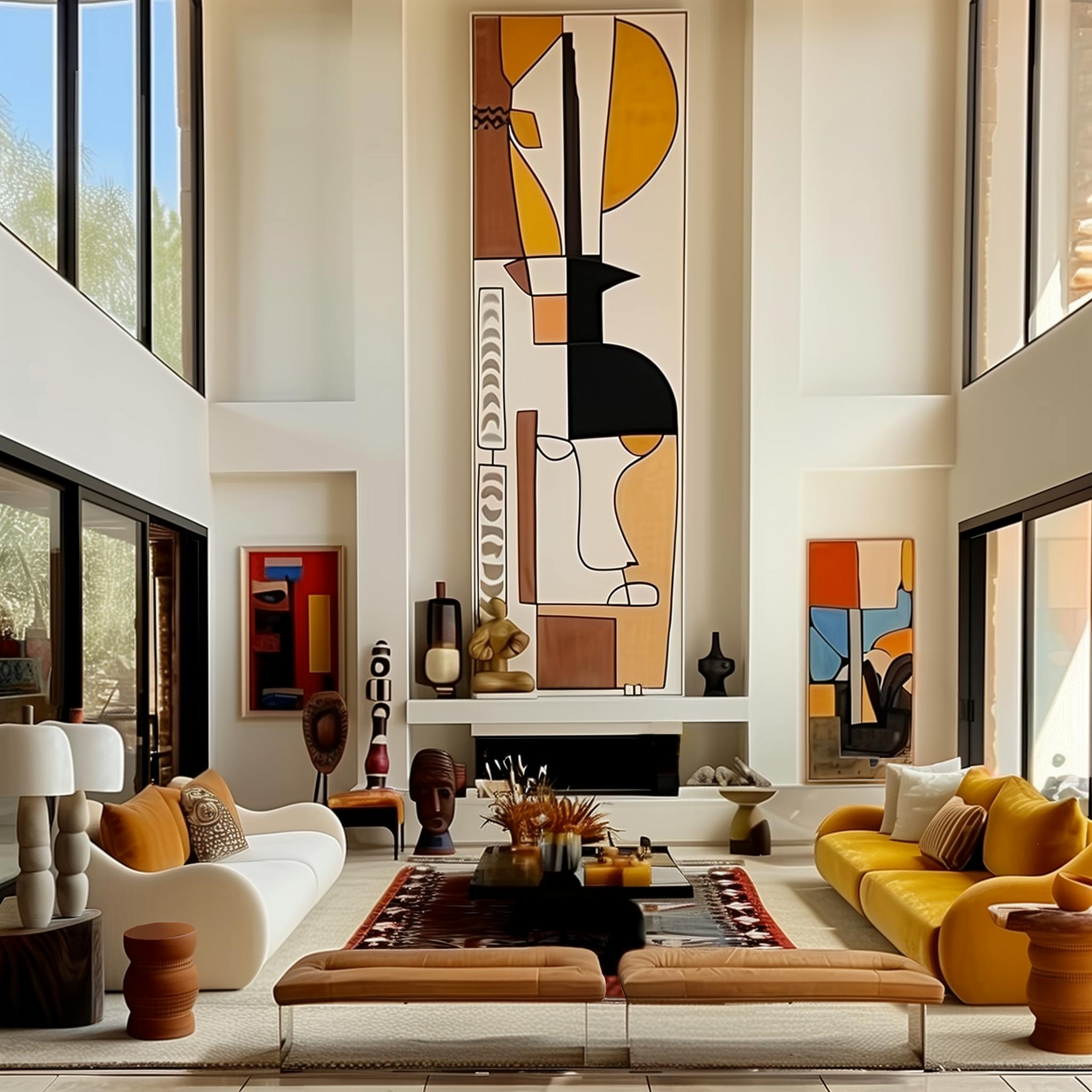 Memphis Design Inspired Living Room – AI Visualization by Persimmon Design