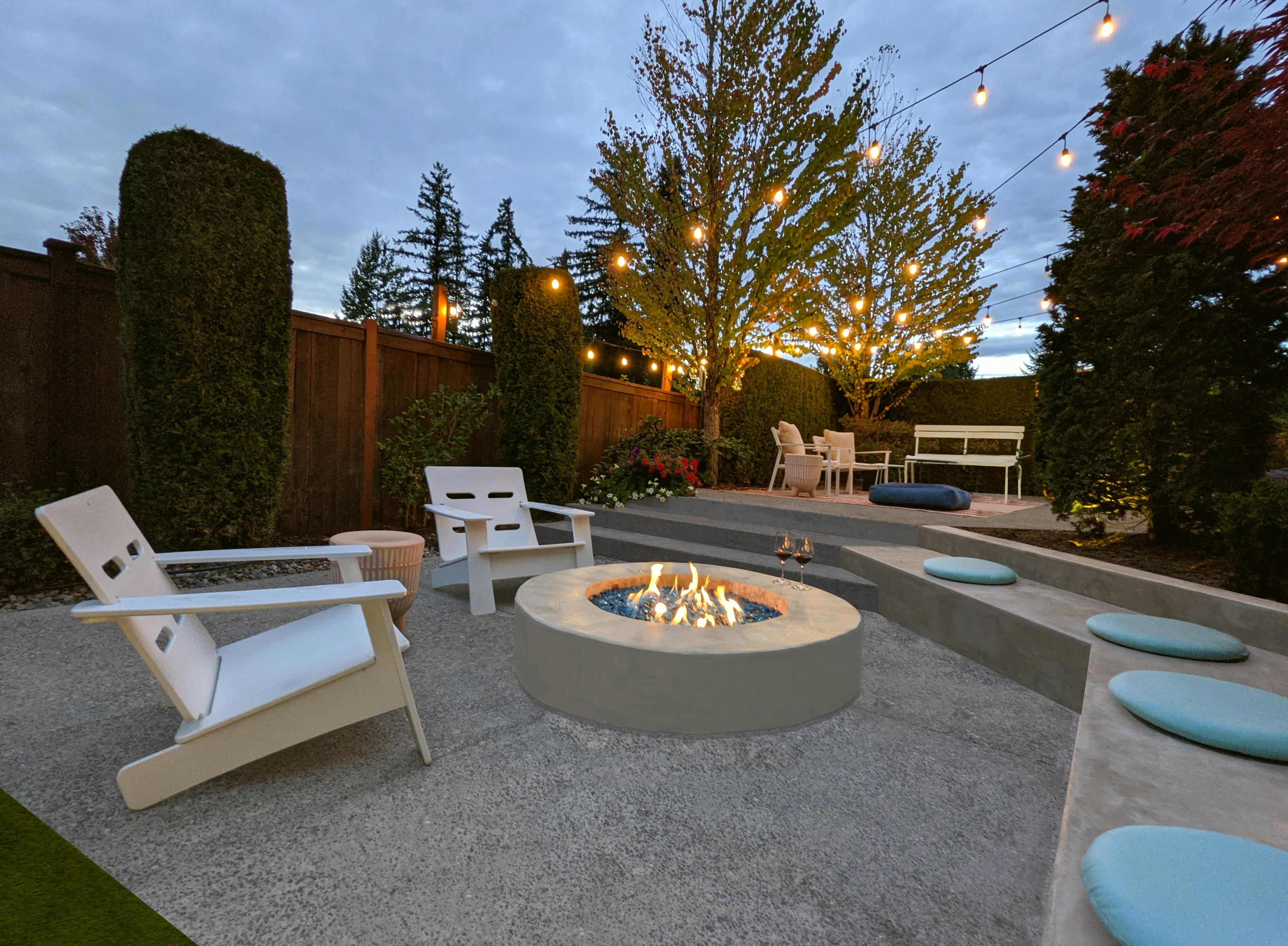 Cozy Fire Pit Area designed by Persimmon Design