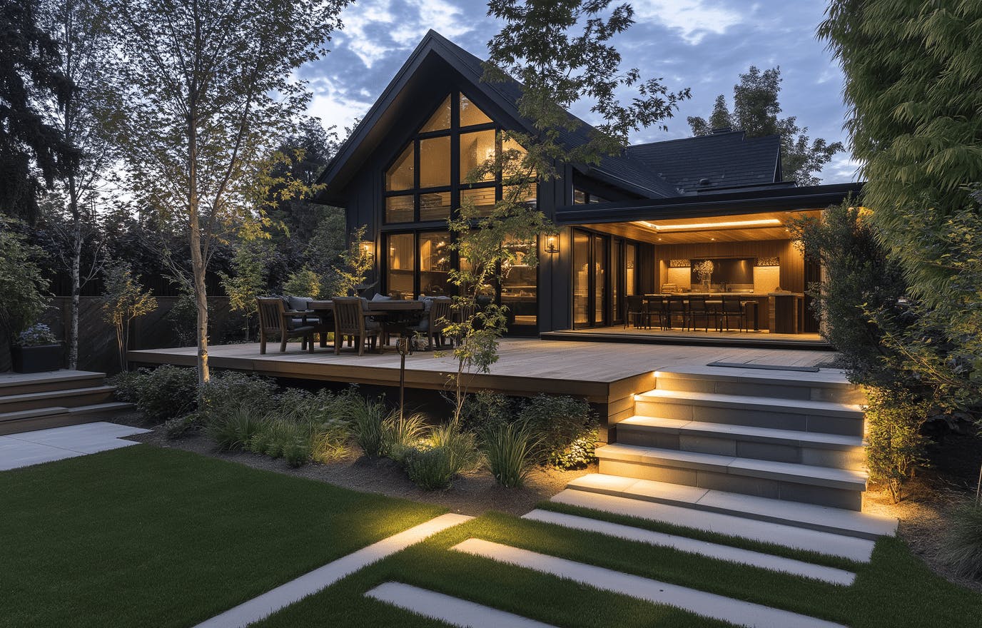 Natural paving with ground cover in Medina WA