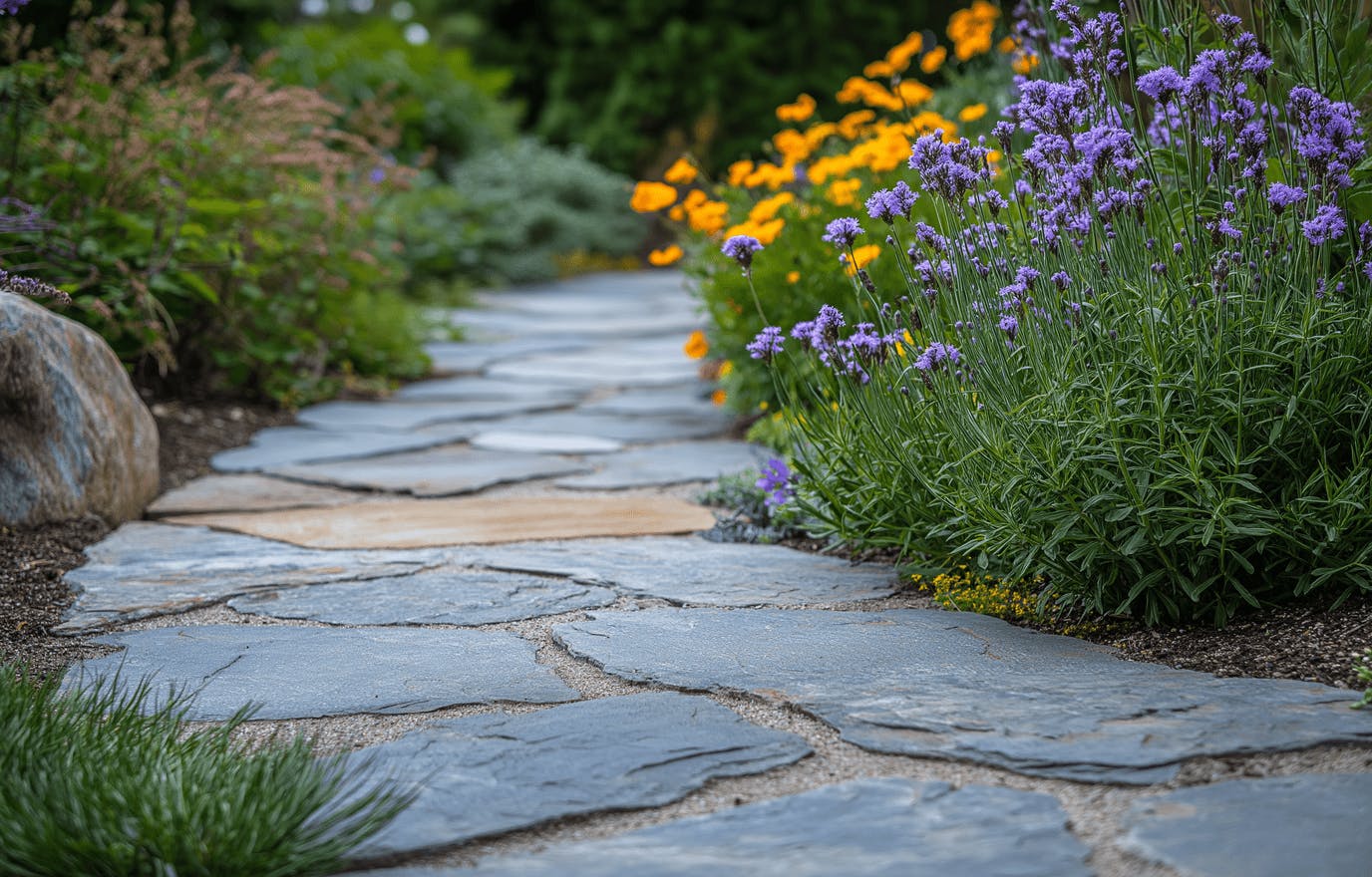 Close up of Medina garden with native flora