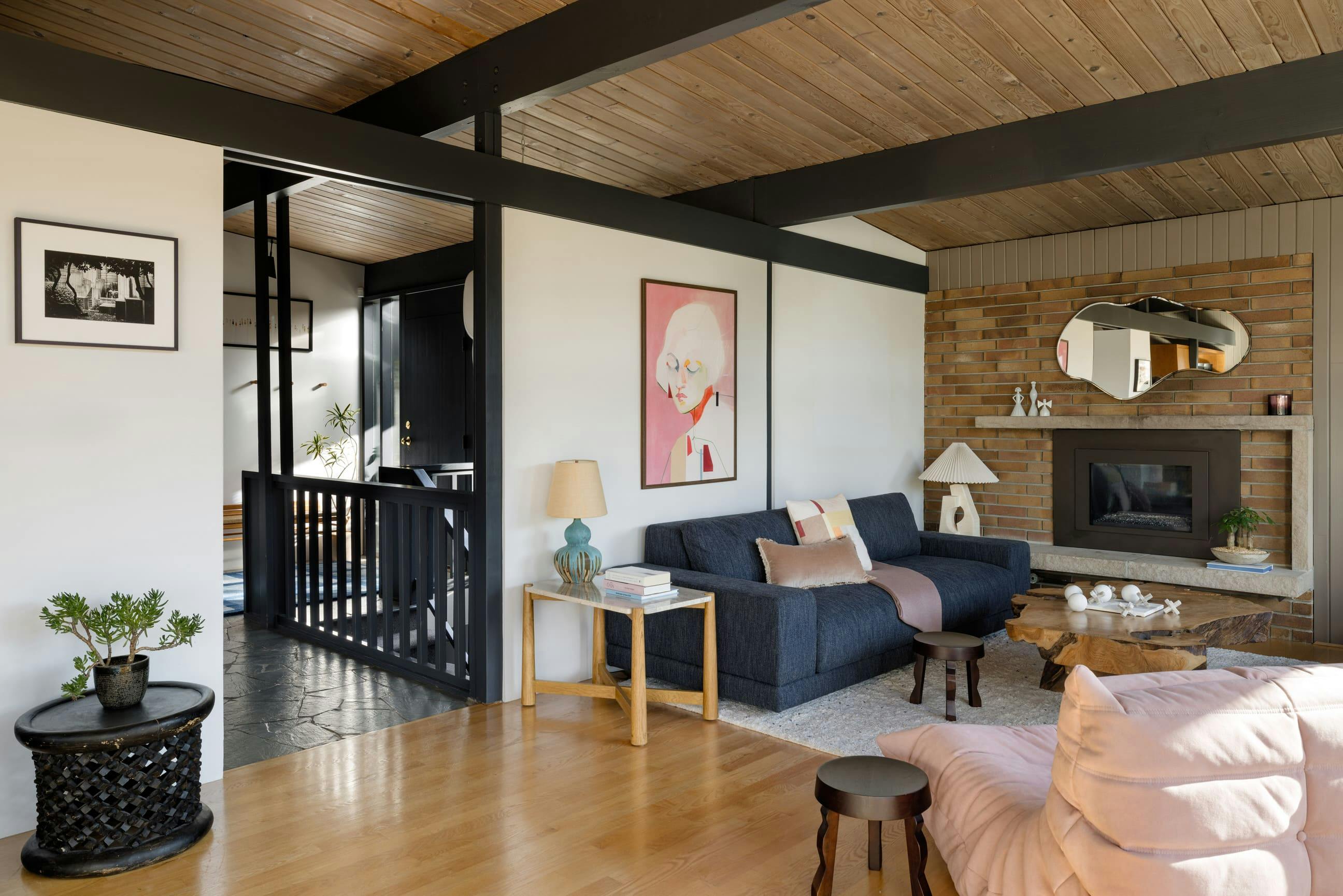 In this home by Persimmon Design, the interiors move in symphony with the strong architecture of the home – softening, echoing, and elevating.    Photo courtesy: Miranda Estes Photography