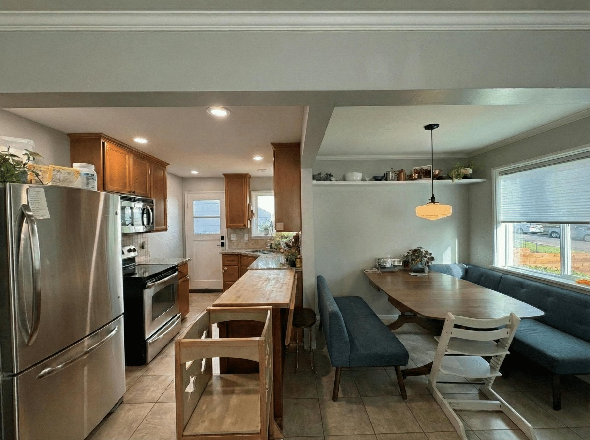 Photo taken by designer Anu Kurup during the first visit of this kitchen remodel project. 