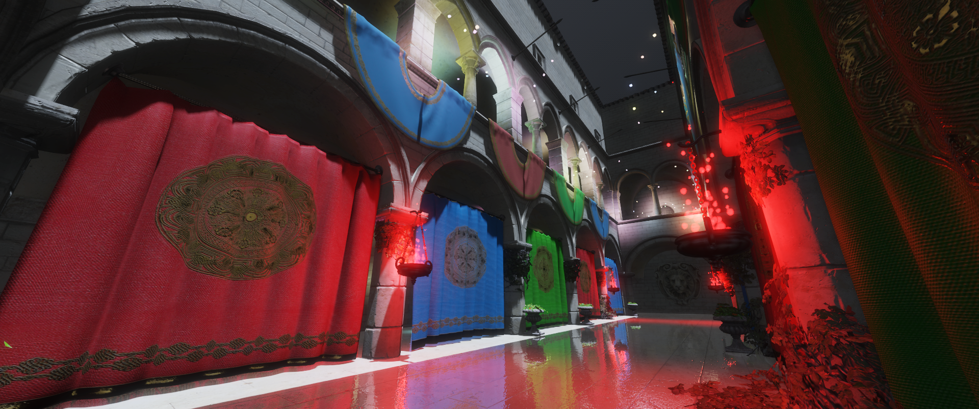 Preview of the final render of the WebGPU Sponza Scene