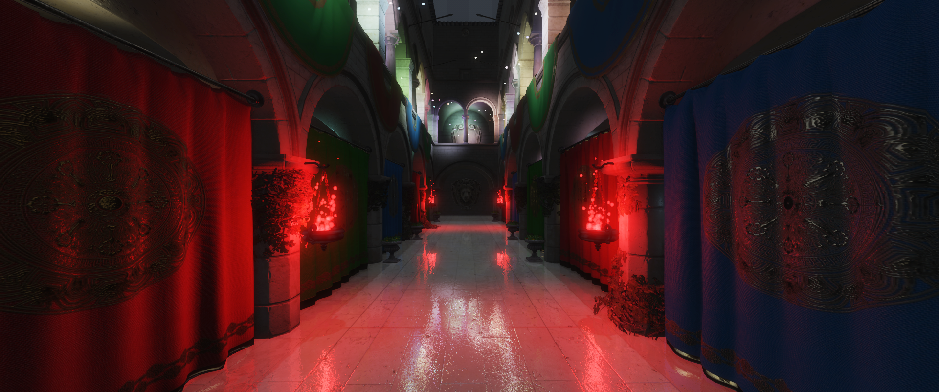 Screenshot 2 of the WebGPU Sponza scene demo