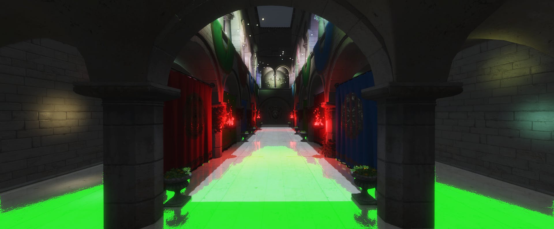 Screen space reflections problem visualised. Too little iterations.