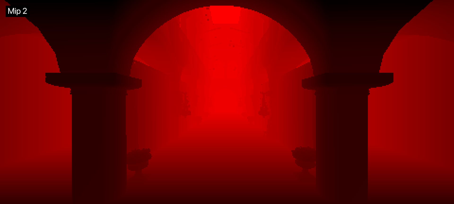 Hi-Z depth texture mip level 2