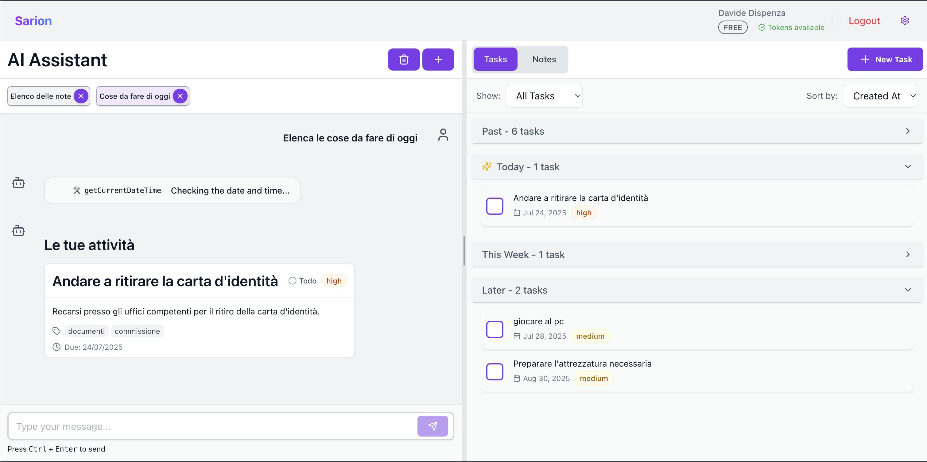 Sarion Tasks Screenshot